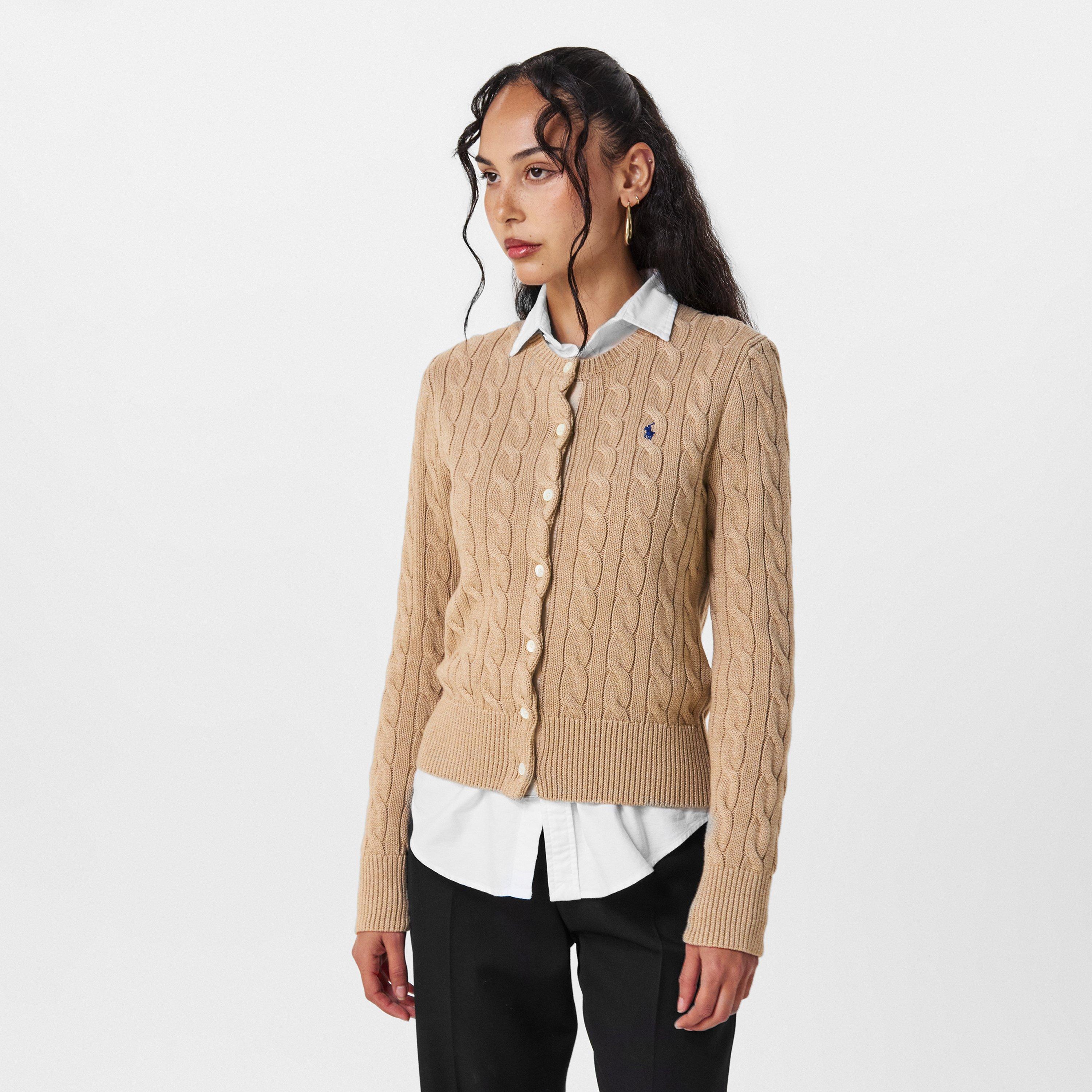 LGT SADDLE HTHR - Polo Ralph Lauren - Stretch Cotton Crewneck Cardigan - 3