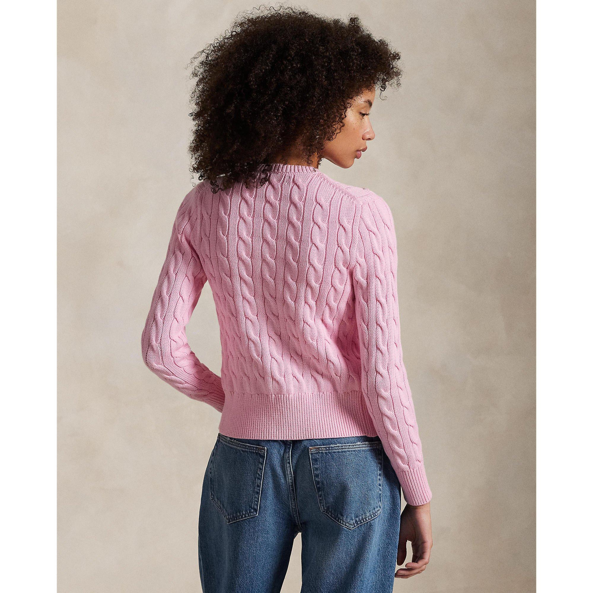 CARMEL PINK - Polo Ralph Lauren - Stretch Cotton Crewneck Cardigan - 4