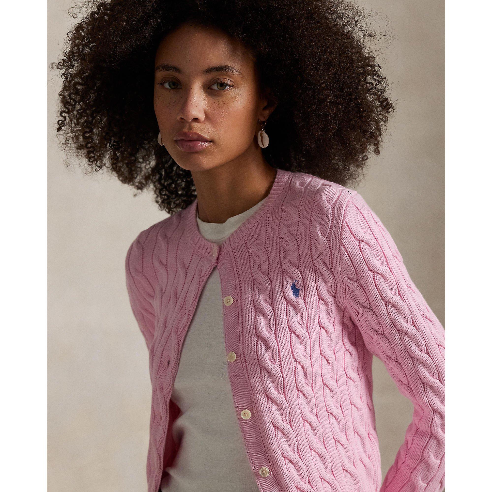 CARMEL PINK - Polo Ralph Lauren - Stretch Cotton Crewneck Cardigan - 5