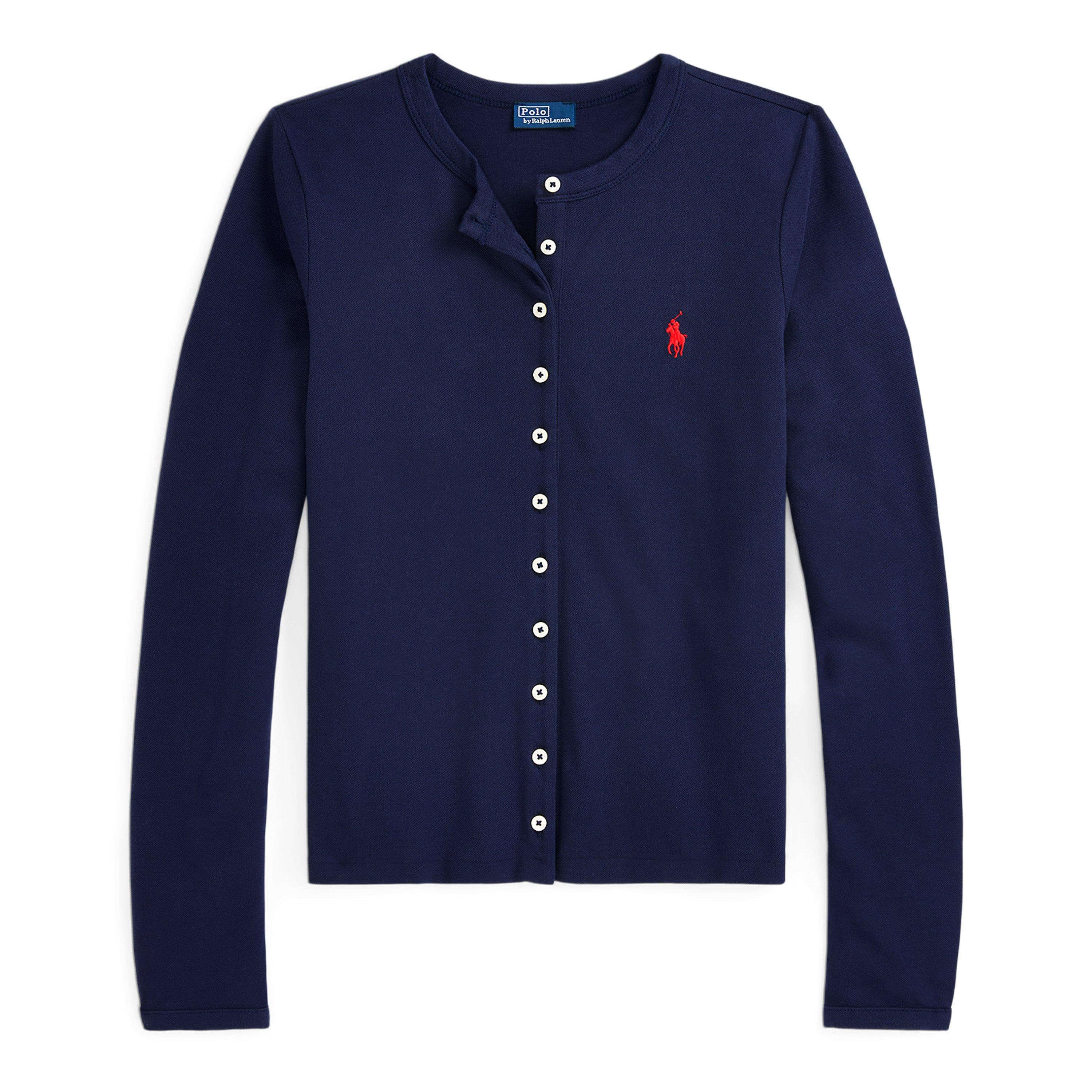 NEWPORT NAVY - Polo Ralph Lauren - Stretch Cotton Crewneck Cardigan - 4