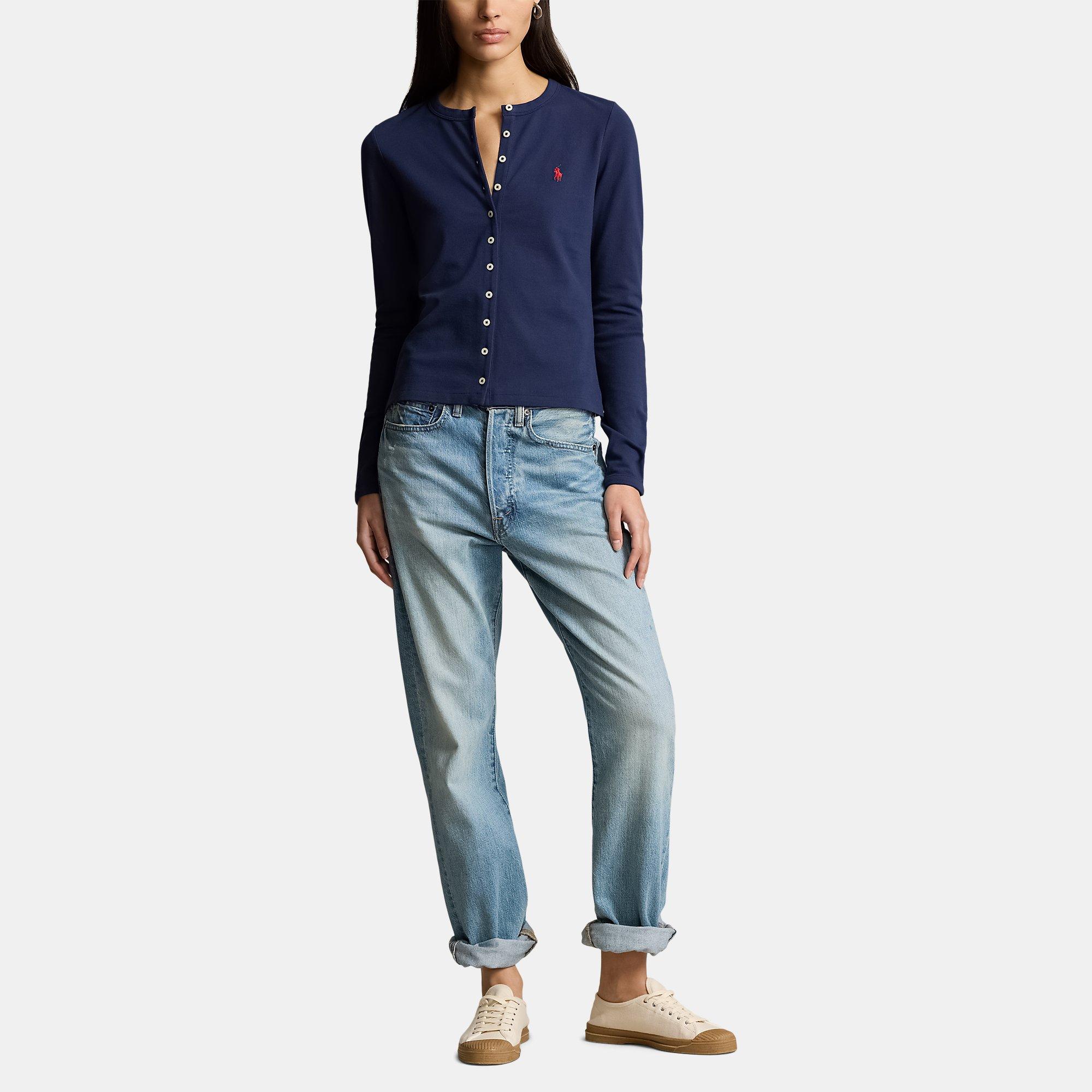 NEWPORT NAVY - Polo Ralph Lauren - Stretch Cotton Crewneck Cardigan - 3