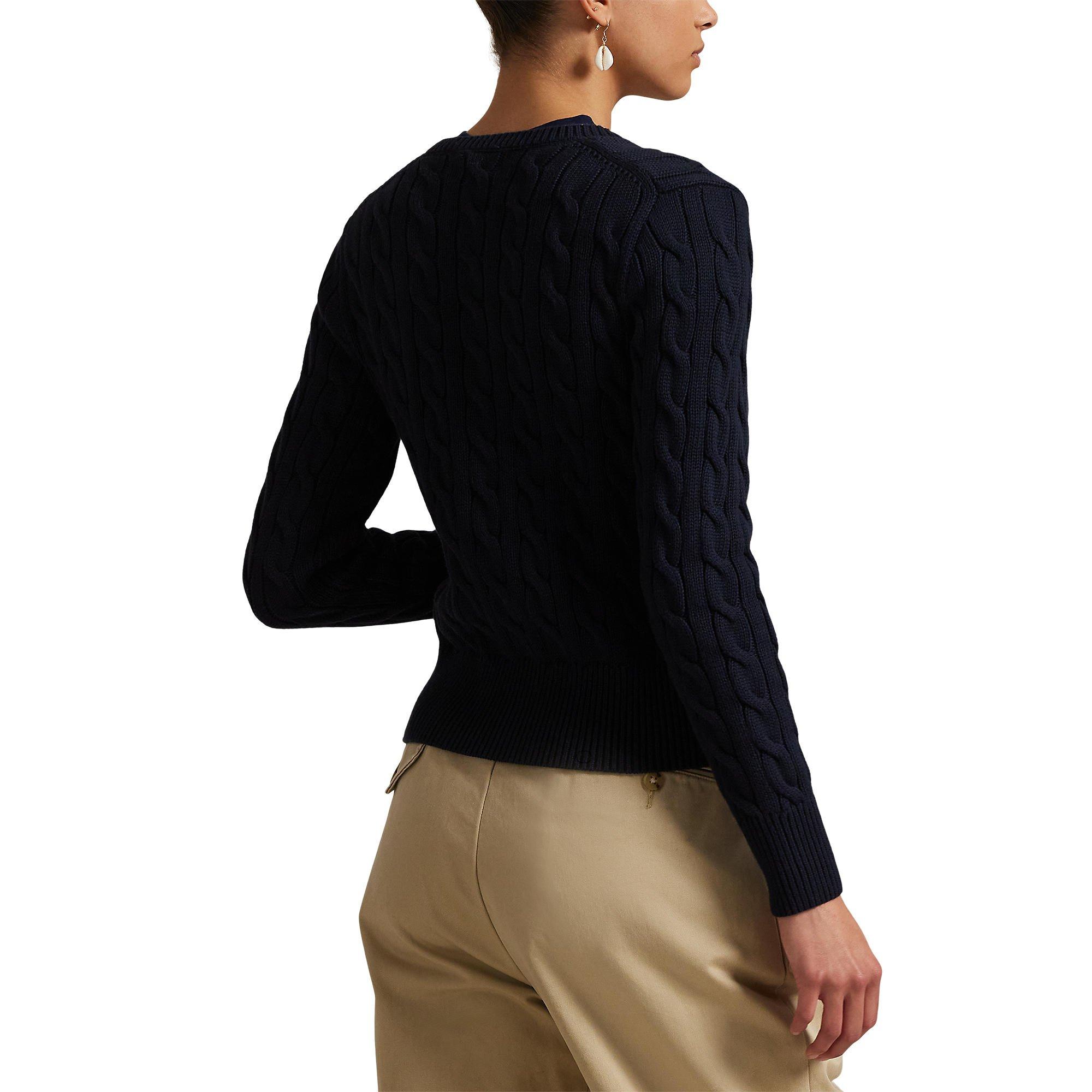 Hunter Navy - Polo Ralph Lauren - Stretch Cotton Crewneck Cardigan - 3