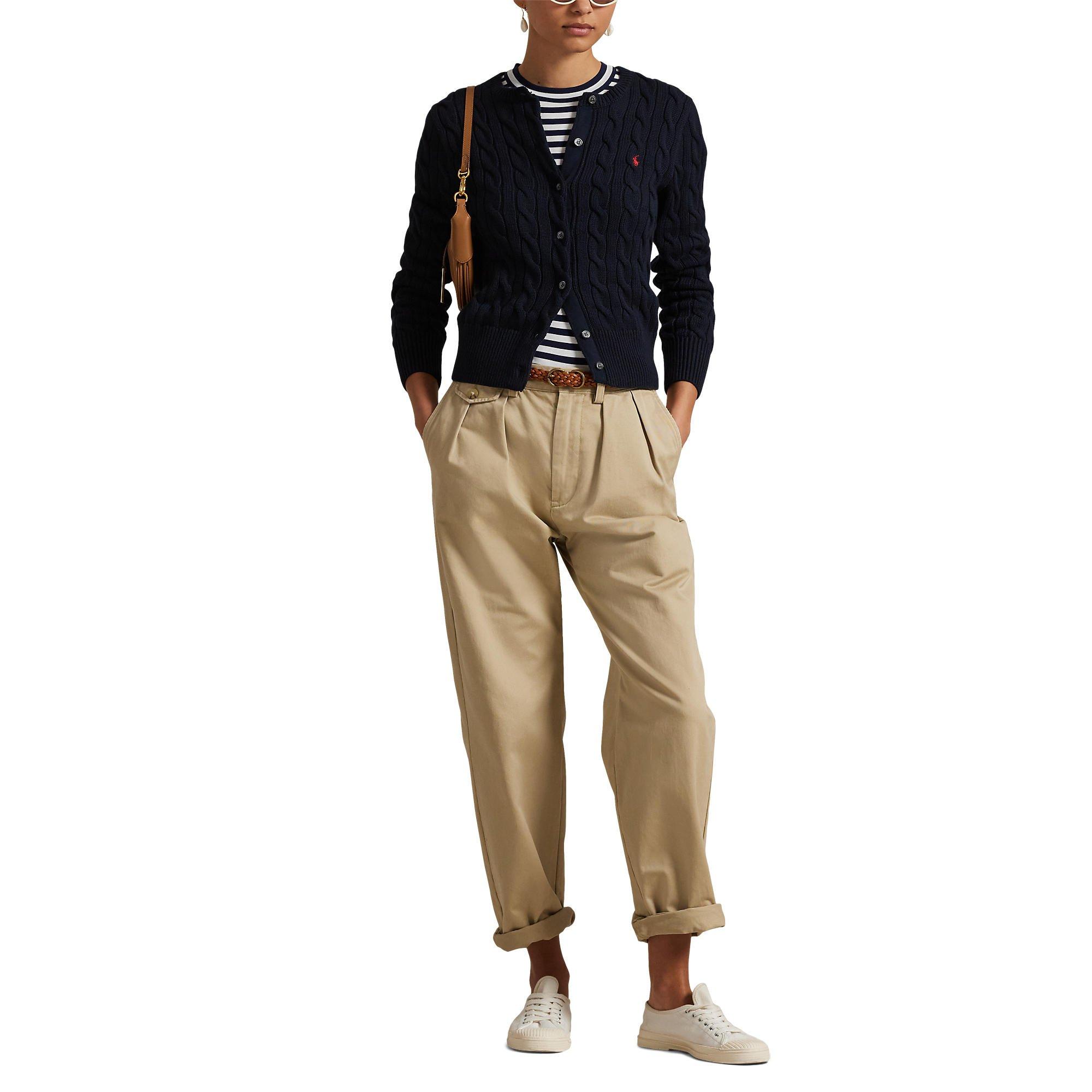 Hunter Navy - Polo Ralph Lauren - Stretch Cotton Crewneck Cardigan - 4