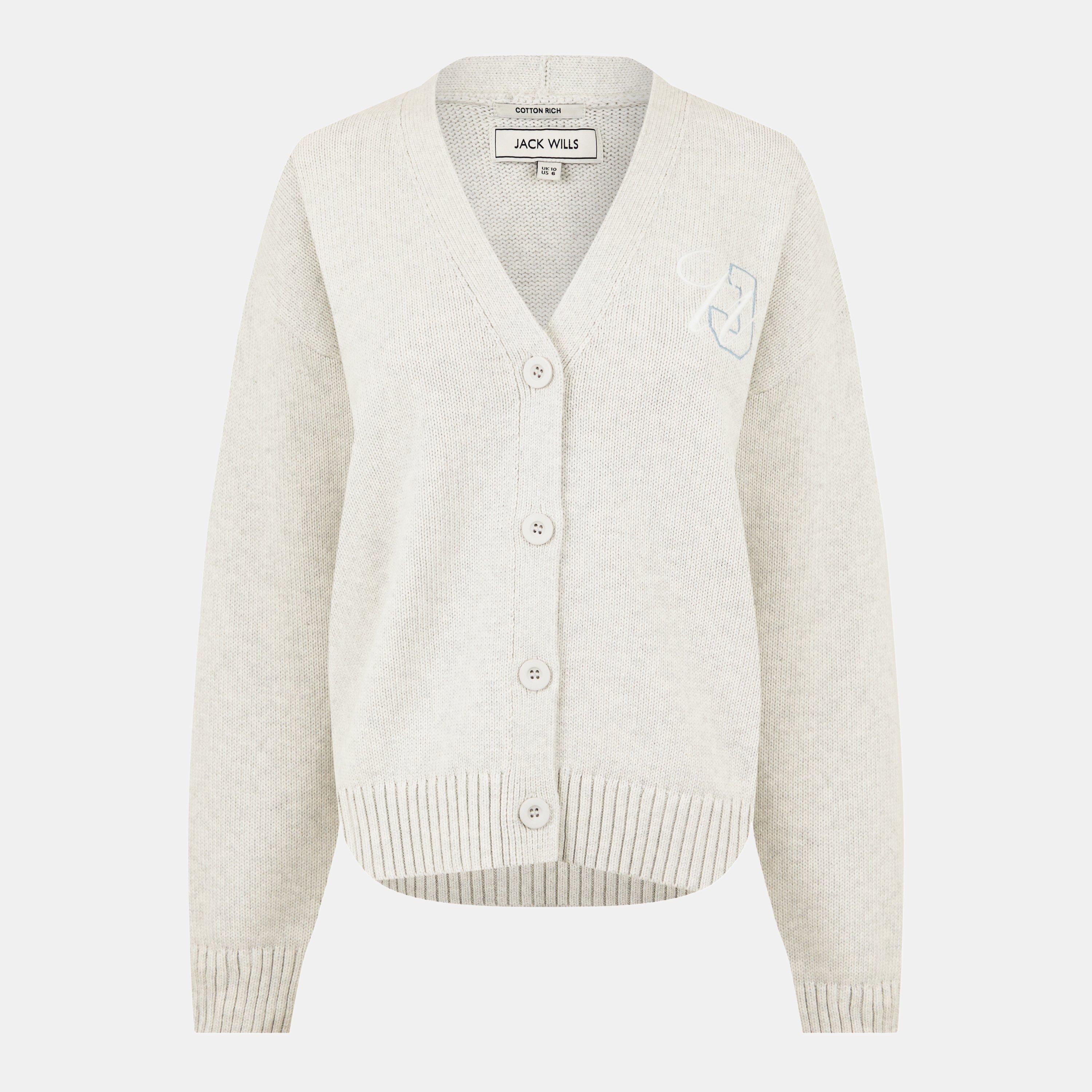 Light Heather - Jack Wills - Women's V-Neck Cardigan - 1