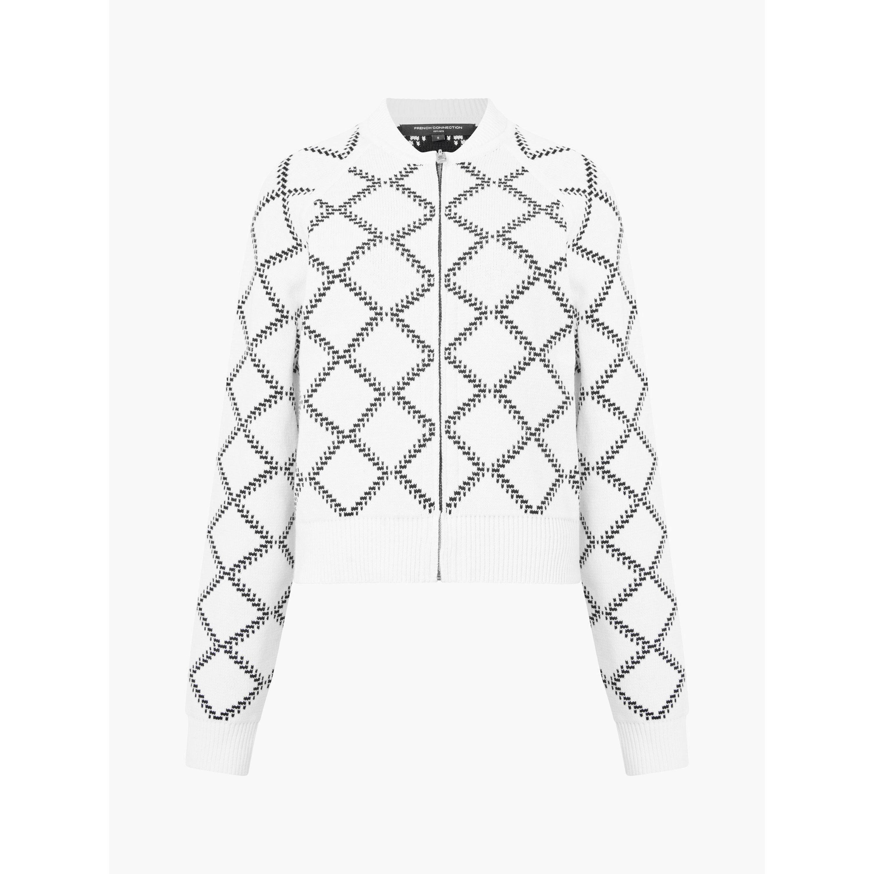 Summer White - French Connection - Women's Odessa Reversible Check Cardigan - 1