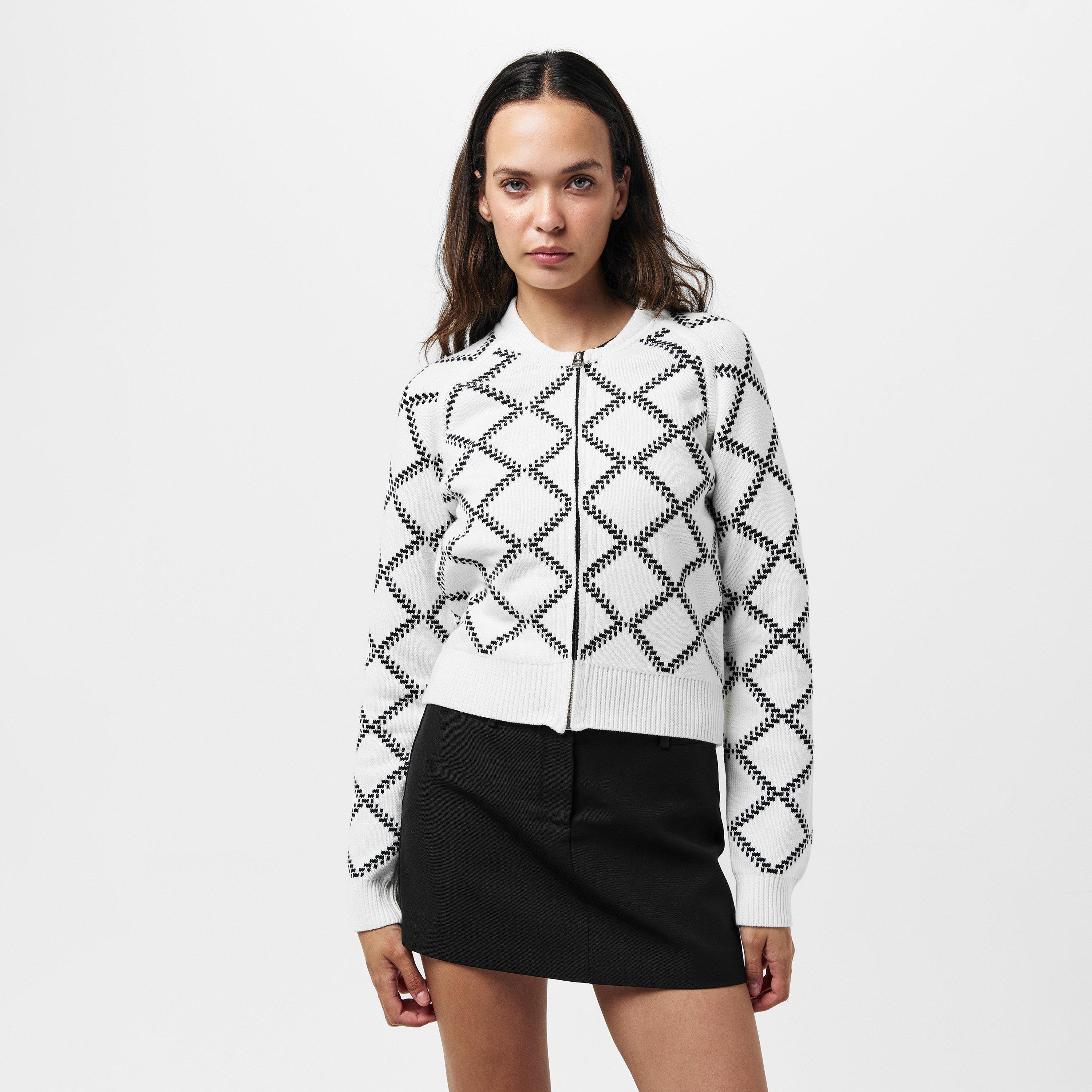 Summer White - French Connection - Women's Odessa Reversible Check Cardigan - 2