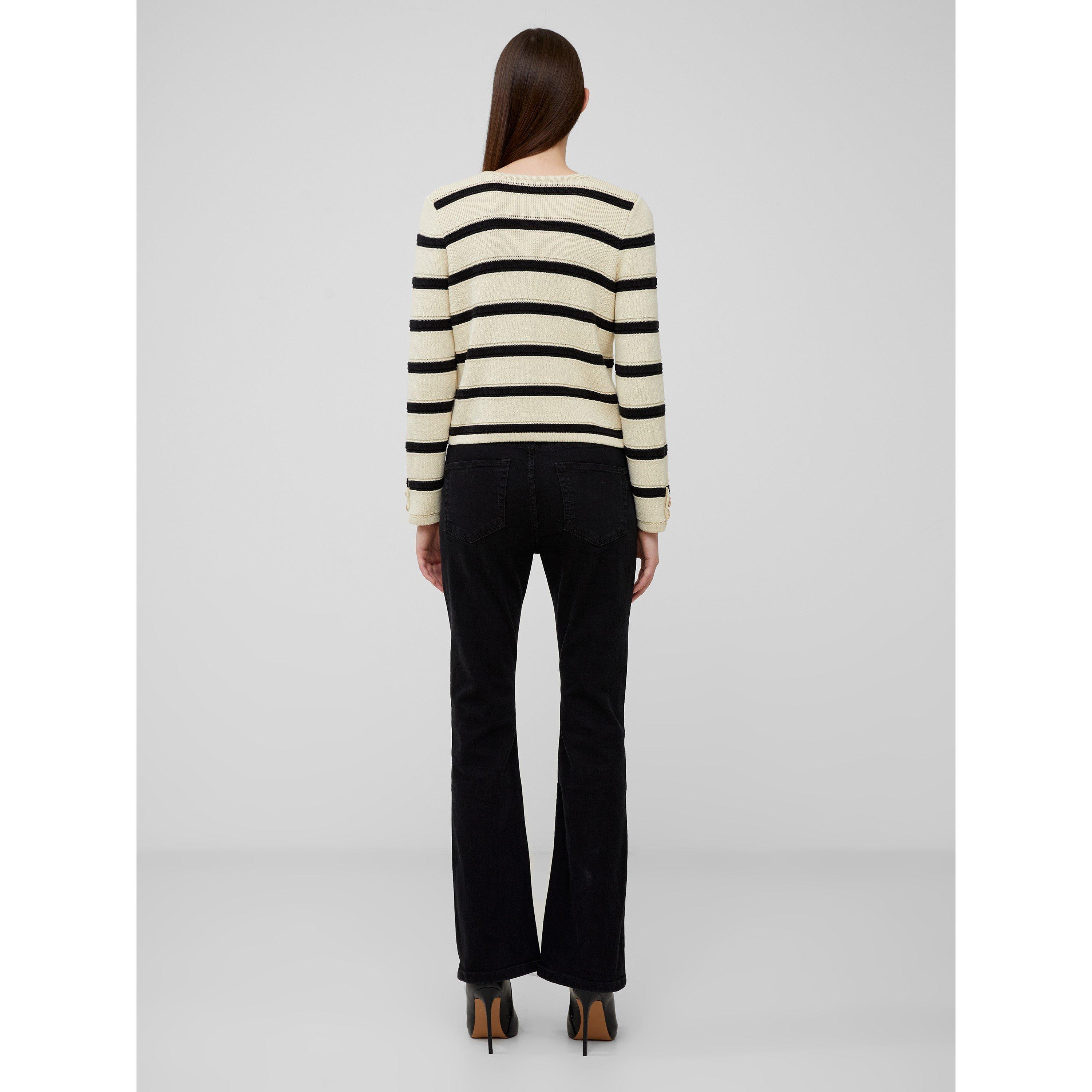 90-Clsc Crm-Blk - French Connection - Women's Marloe Cardigan - 3