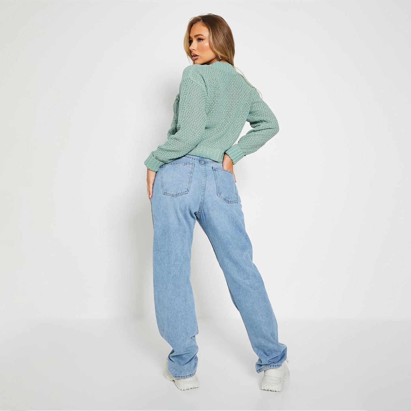 Sage - I Saw It First - ISAWITFIRST Button Through Cable Knit Cardigan - 4
