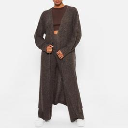 womens zippered jacket ISAWITFIRST Recycled Knit Blend Oversized Longline Cardigan Co-Ord