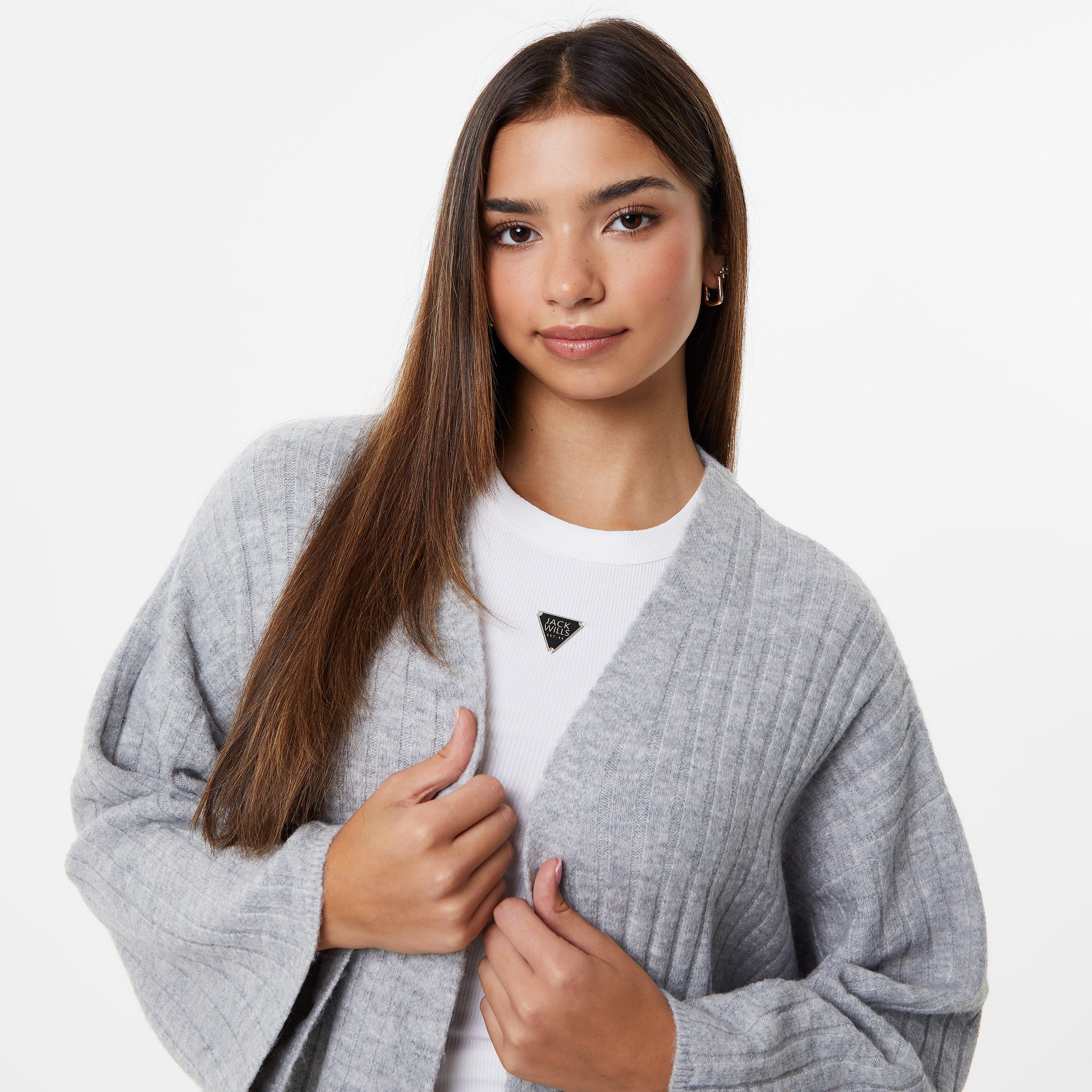 Grey Marl - Jack Wills - Longline Rib Cardigan - 3