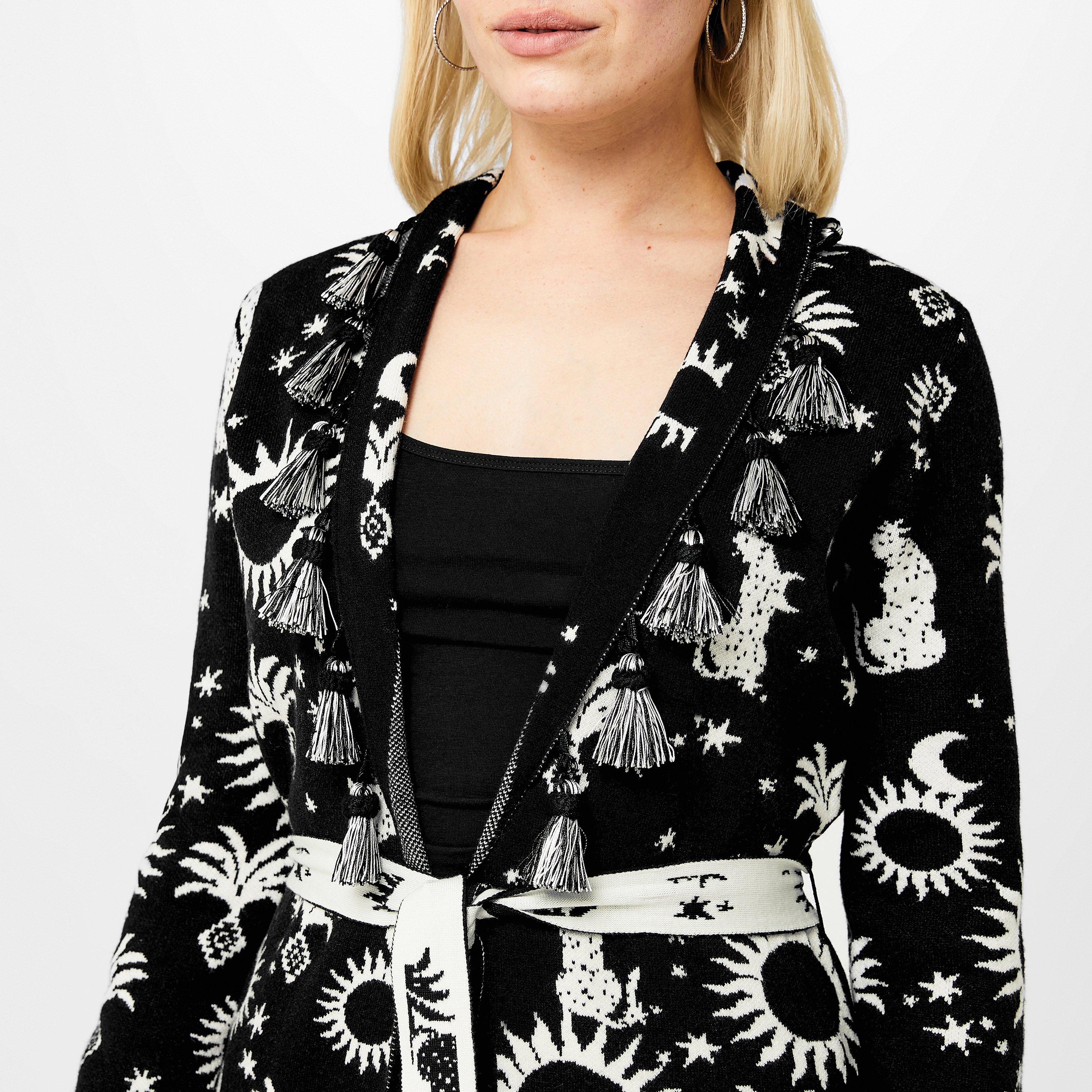 Black - Never Fully Dressed - Leo Shawl Neck Fit Sweater - 3