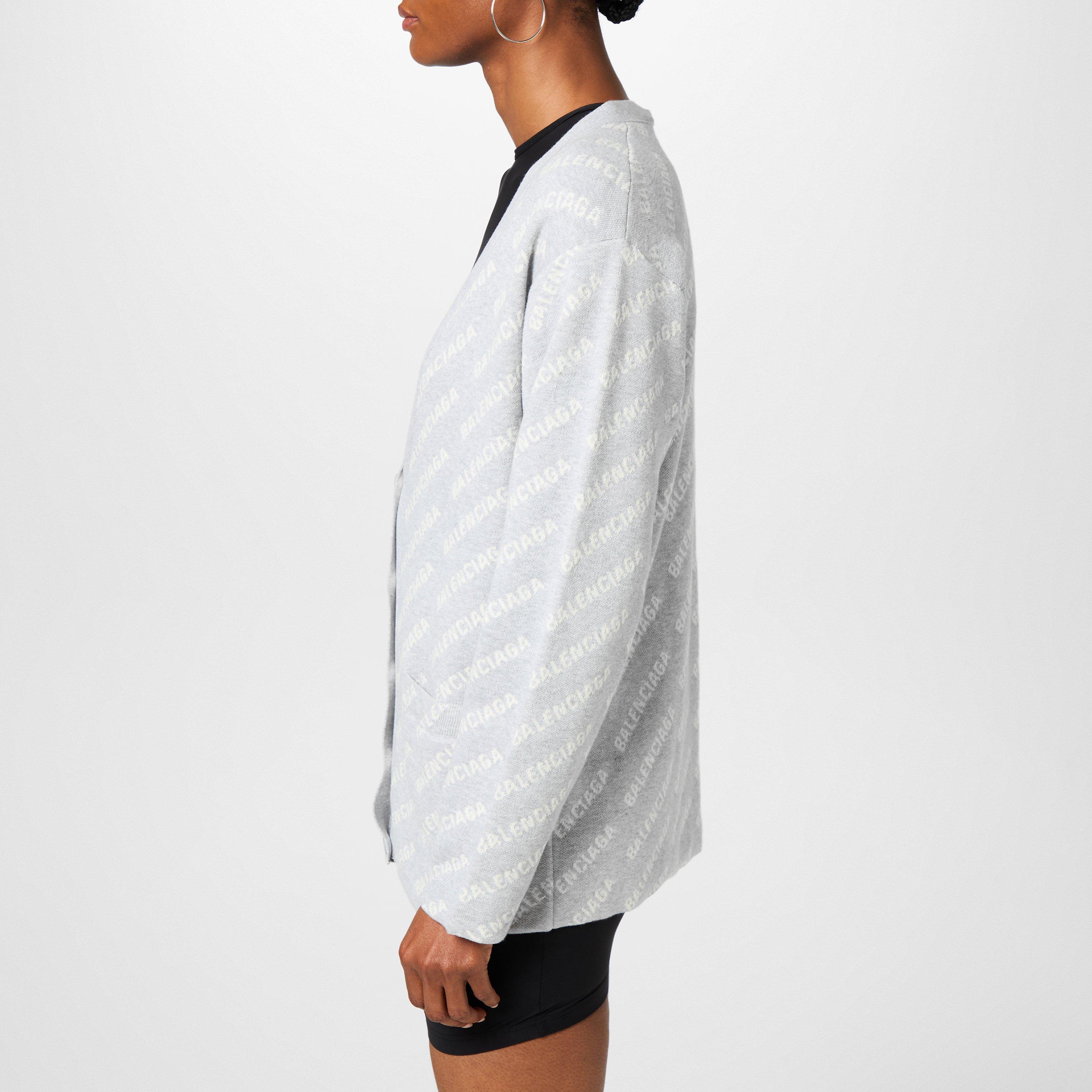 Grey 1461 - Balenciaga - Mini Allover Logo Cardigan - 2