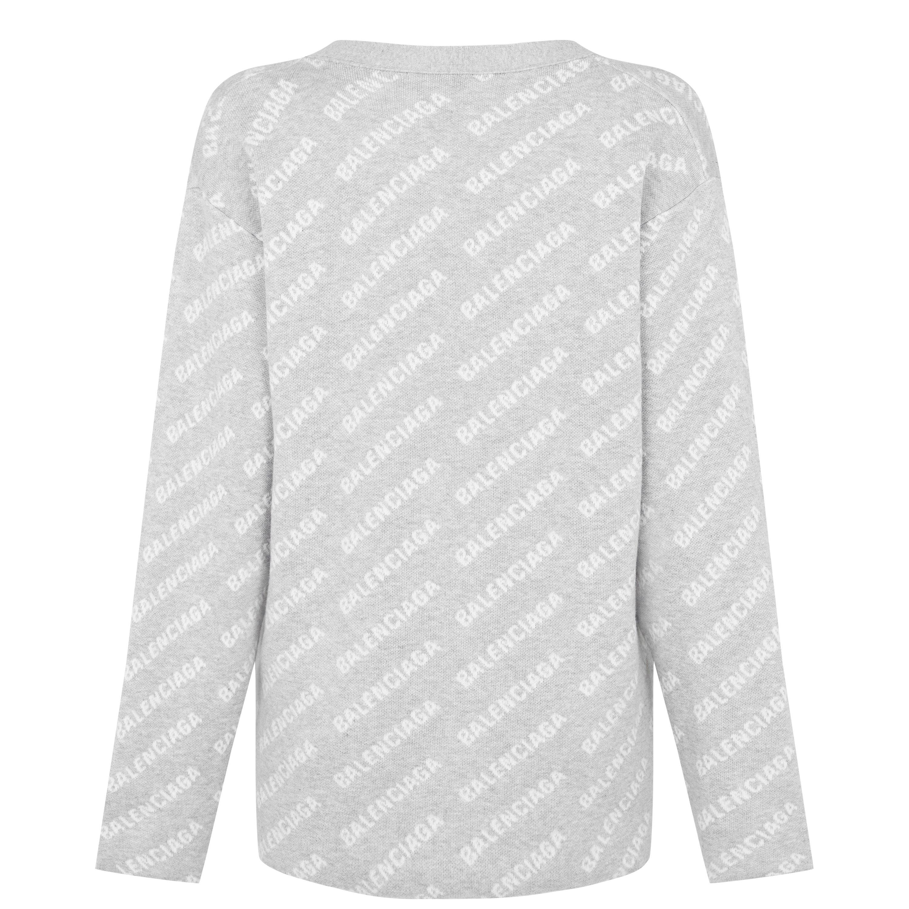 Grey 1461 - Balenciaga - Mini Allover Logo Cardigan - 6