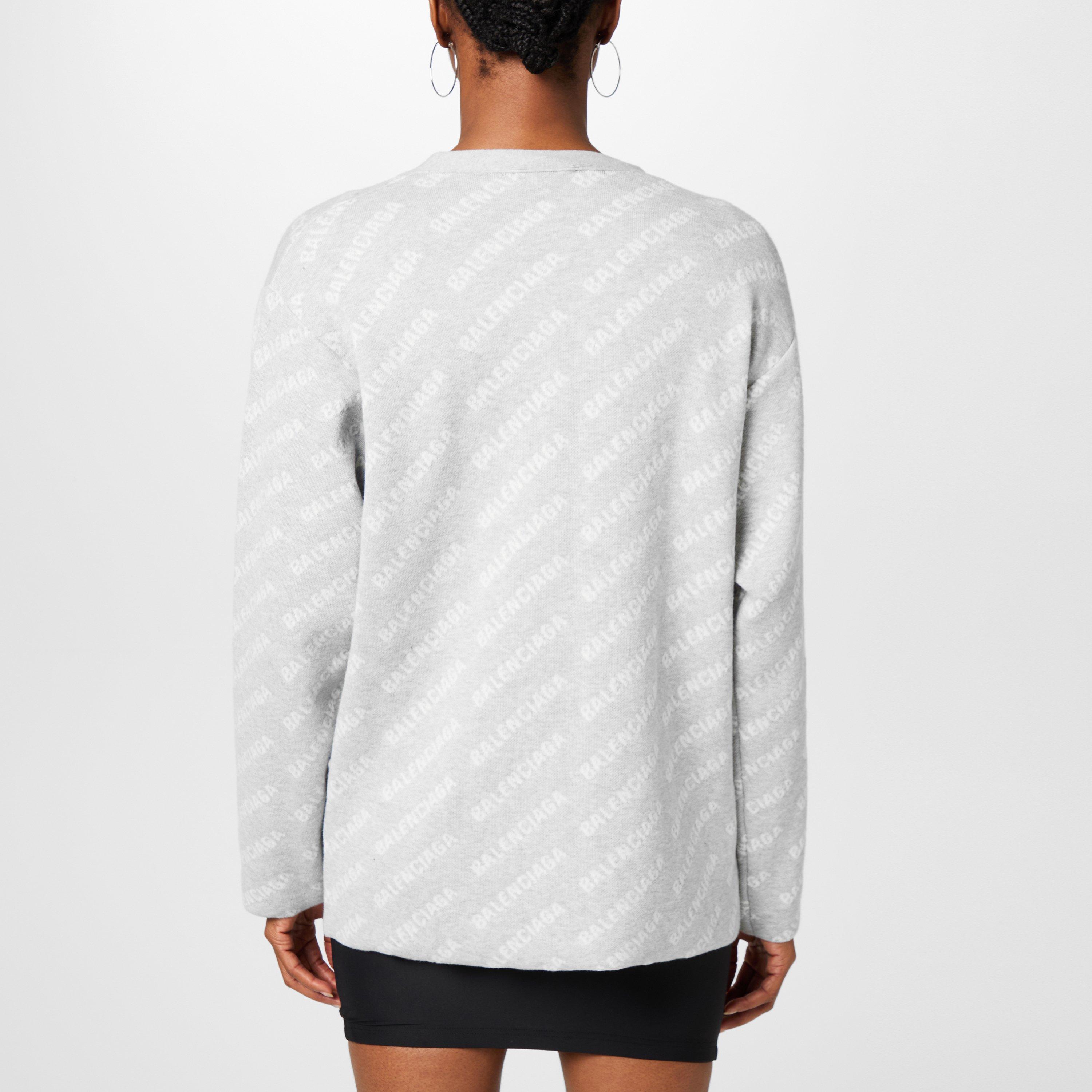 Grey 1461 - Balenciaga - Mini Allover Logo Cardigan - 3