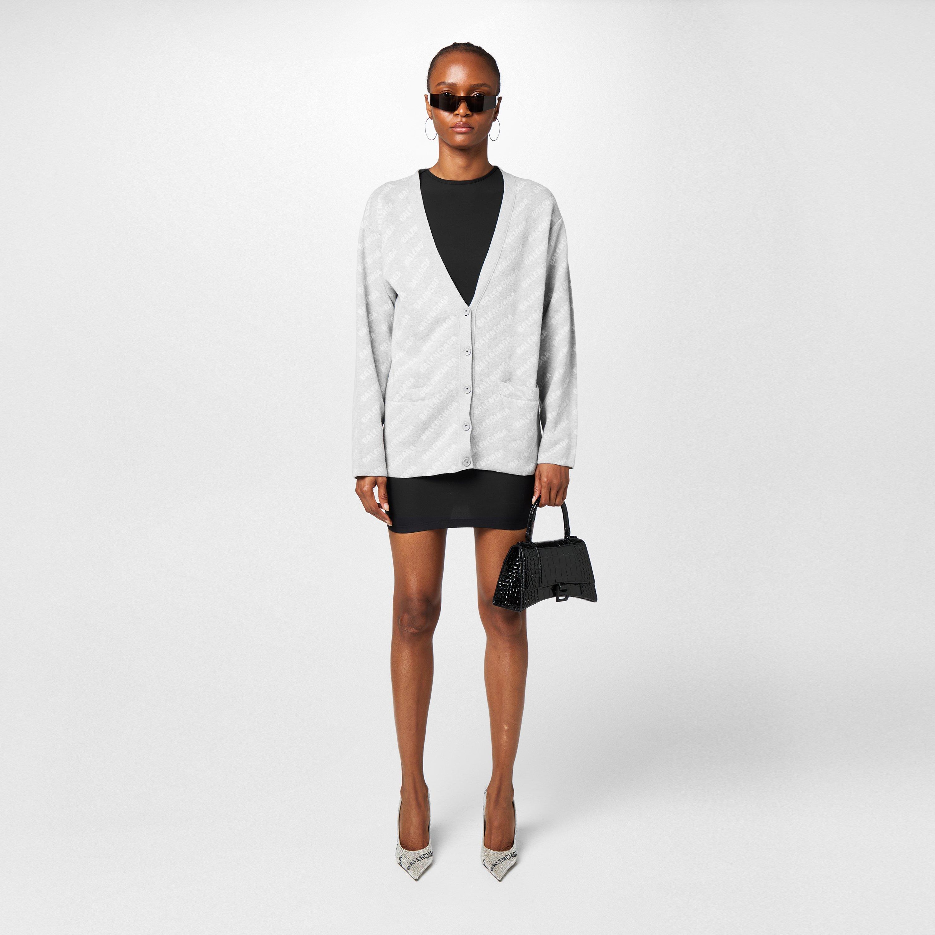 Grey 1461 - Balenciaga - Mini Allover Logo Cardigan - 4