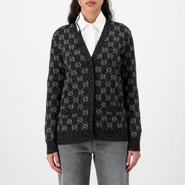 Gucci Lame Gg Jacquard Cardigan