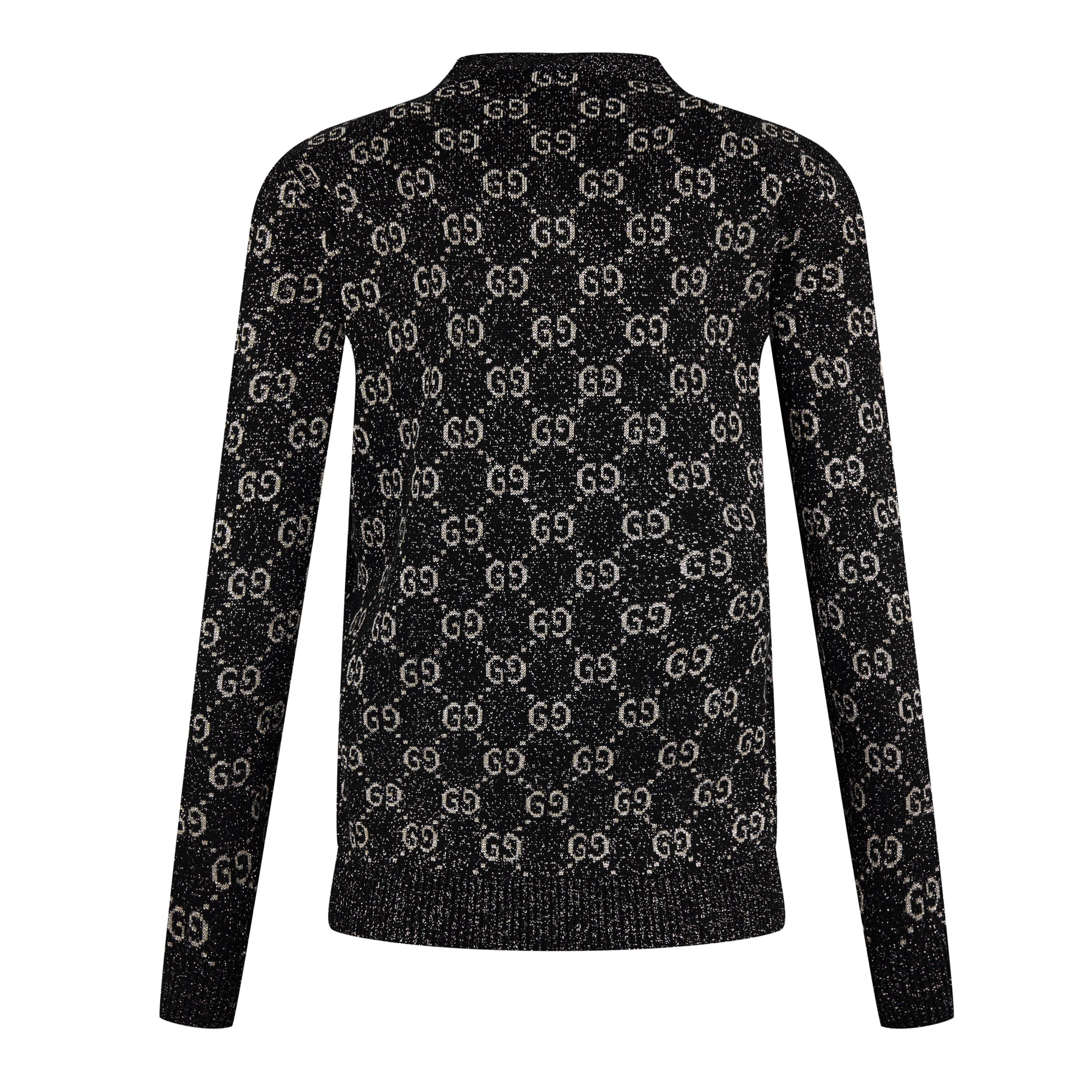 Black/Beige/ - Gucci - Women's GG Jacquard Cotton Lame Cardigan - 8