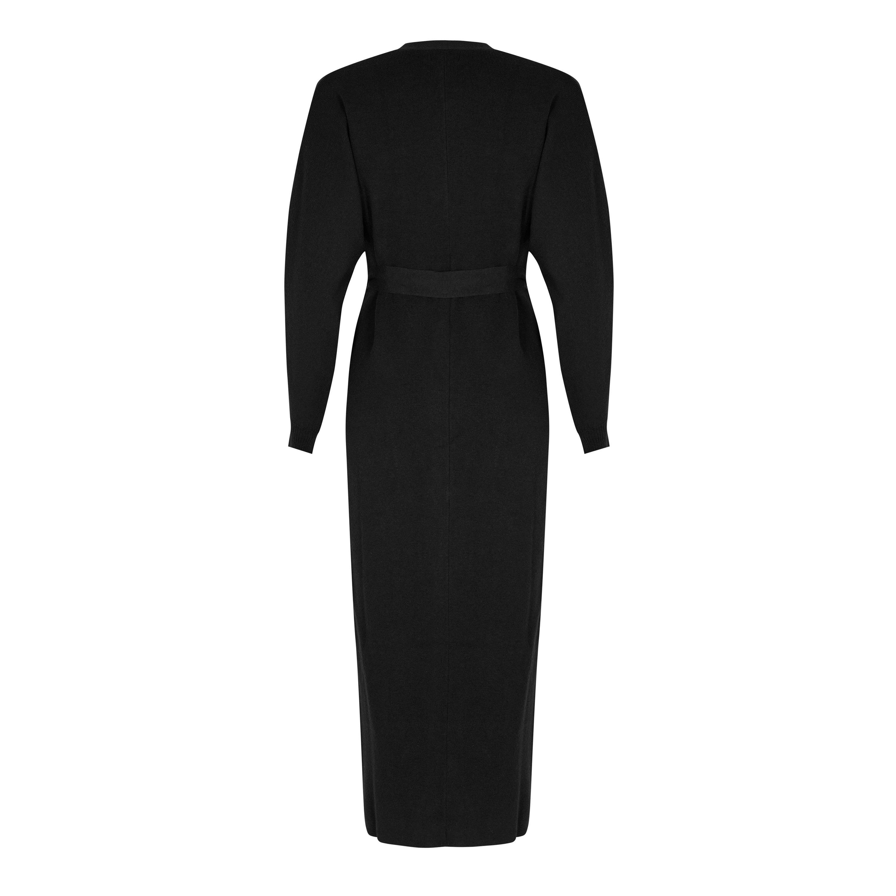 Black - Pretty Lavish - Peony Belted Cardigan Dress - 7