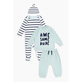 Hello World Studio Baby Boy 4 Piece Awesome Outfit