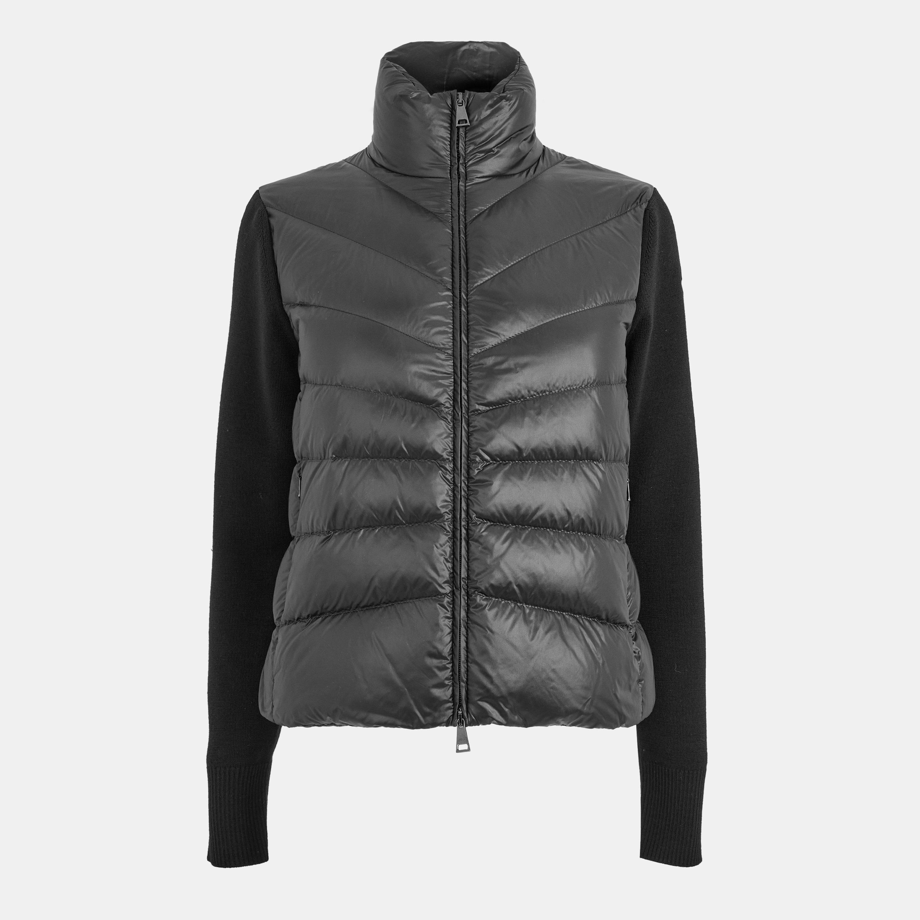 Moncler Padded Wool Cardigan - Black 999 - Size 14 (L)