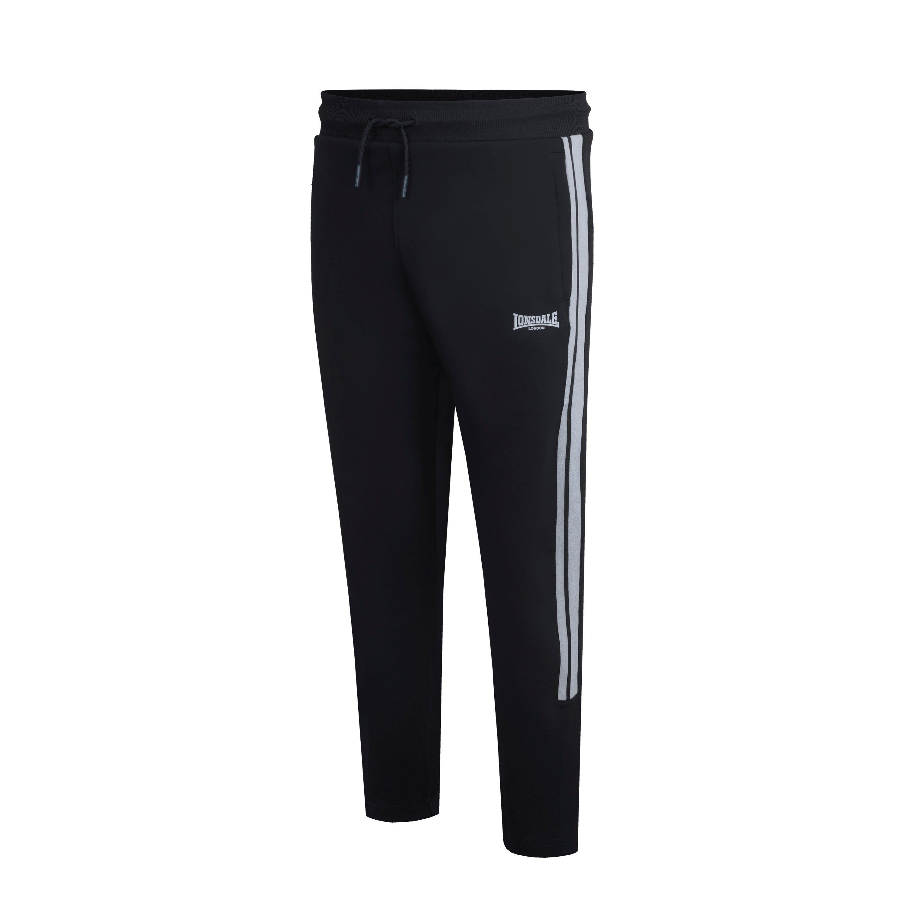 Zwart - Lonsdale - 2 Stripe Tapered Pant Mens - 3