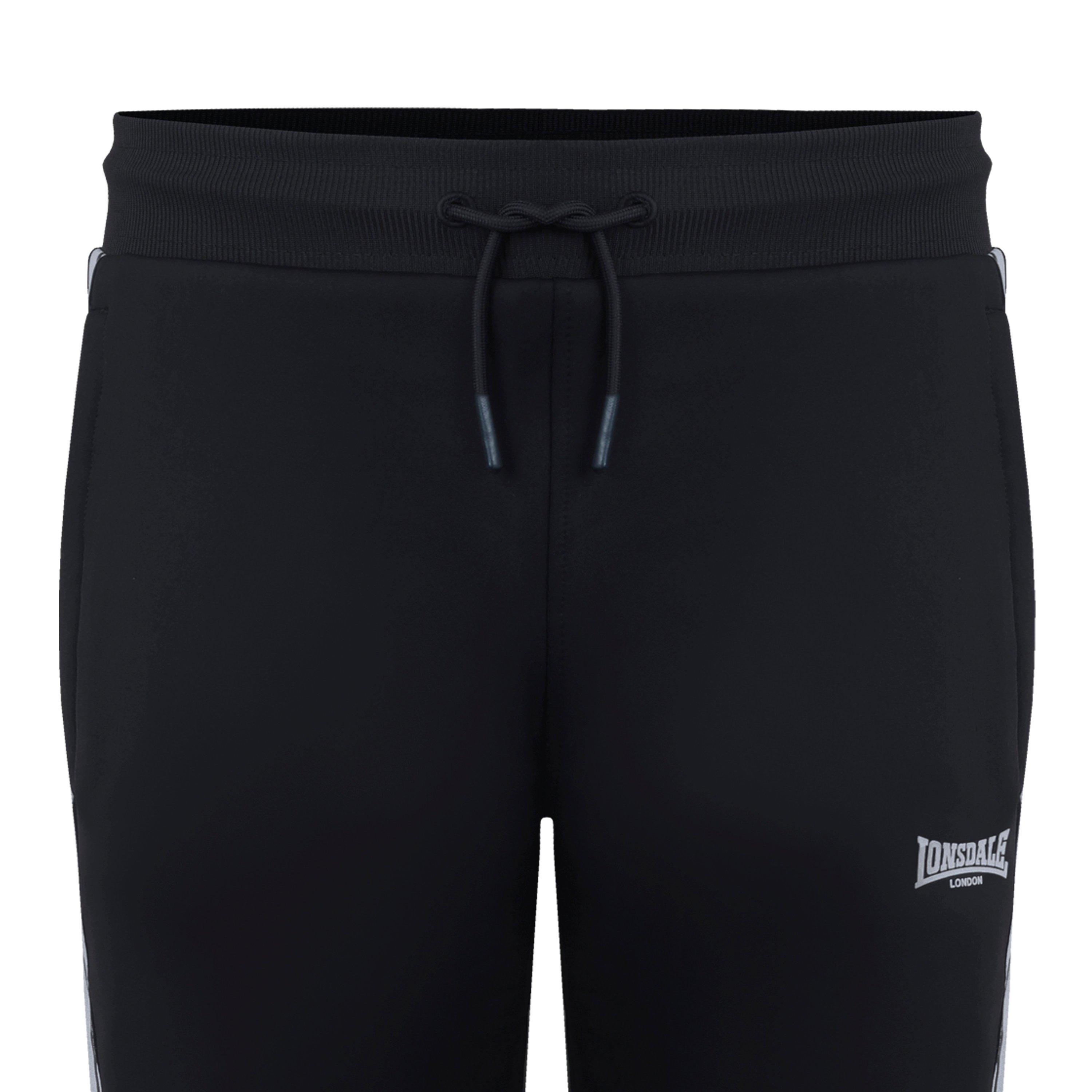 Zwart - Lonsdale - 2 Stripe Tapered Pant Mens - 4