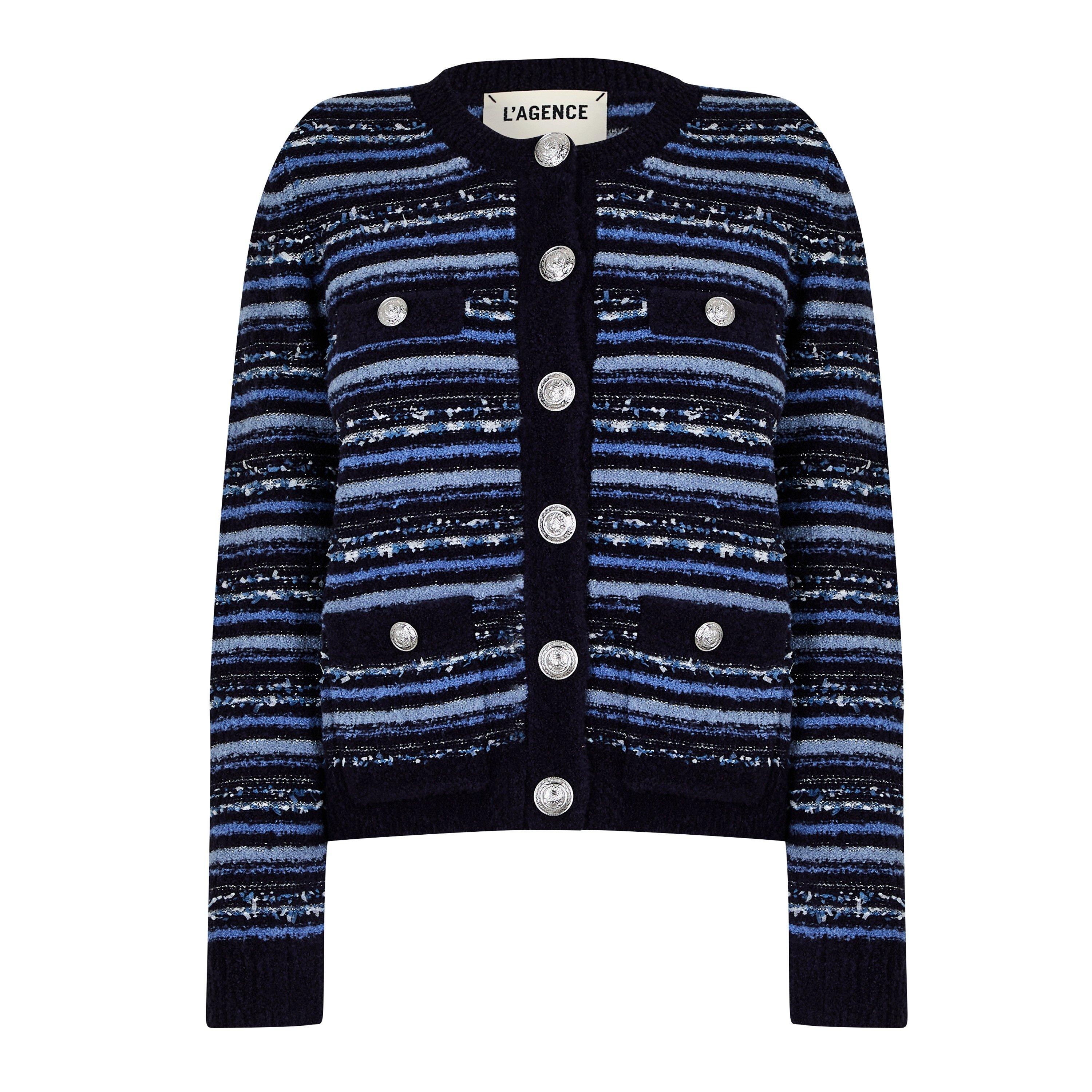 Blue Multi - LAgence - Women's Woodson Knitted Cardigan - 5