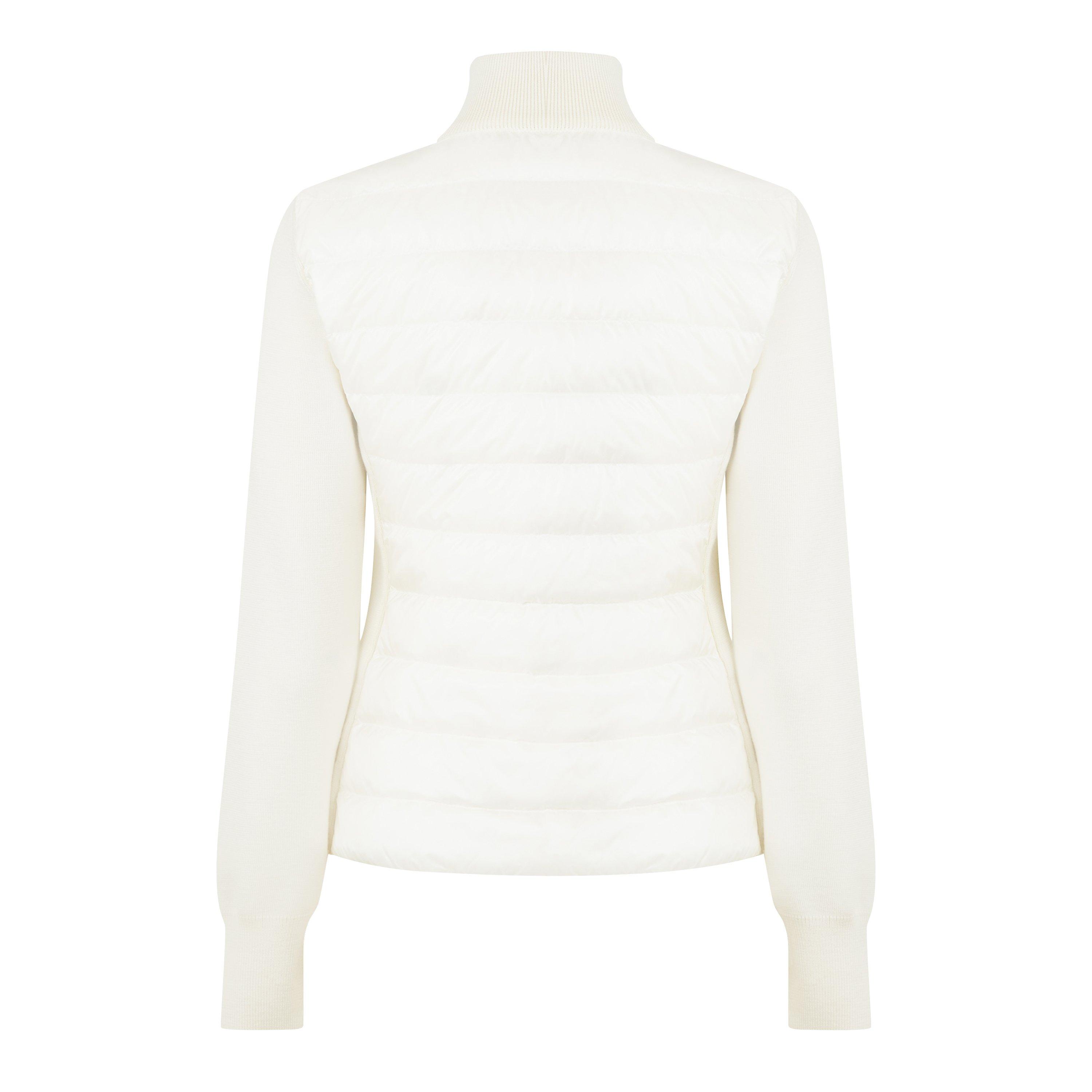 White 030 - Moncler - Women's Down Padded Funnel Neck Long Sleeve Hybrid Jacket - 2