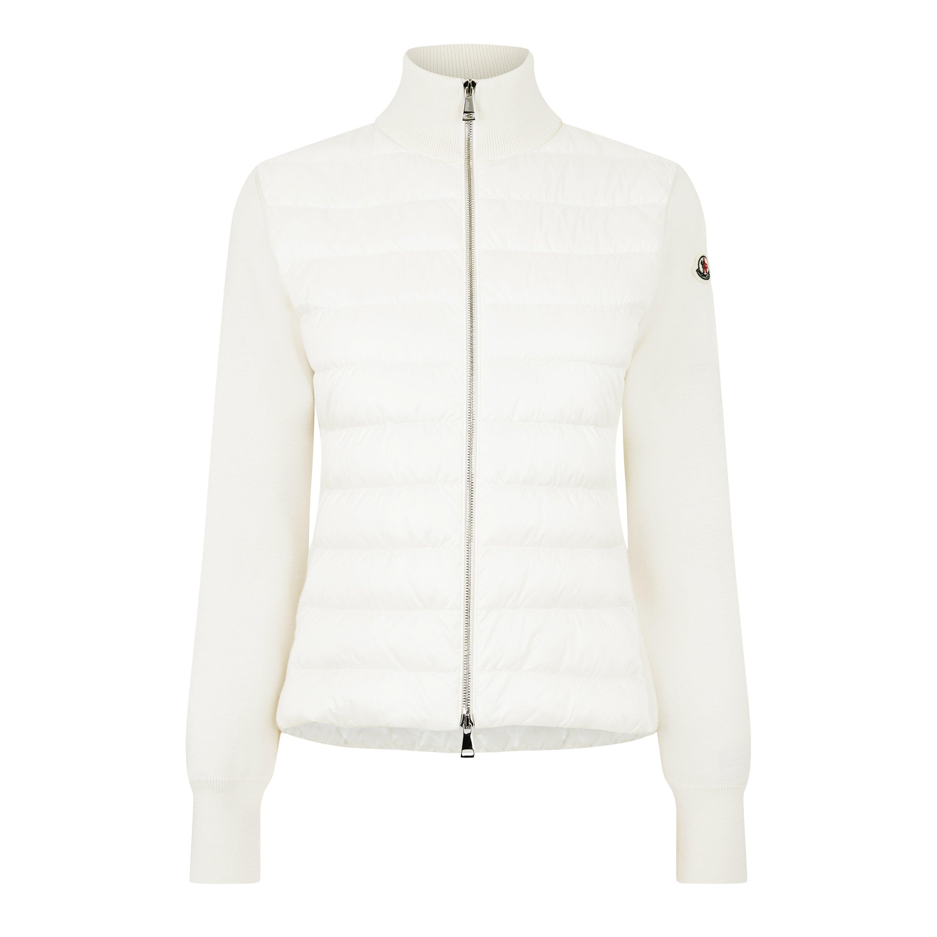 White 030 - Moncler - Women's Down Padded Funnel Neck Long Sleeve Hybrid Jacket - 7