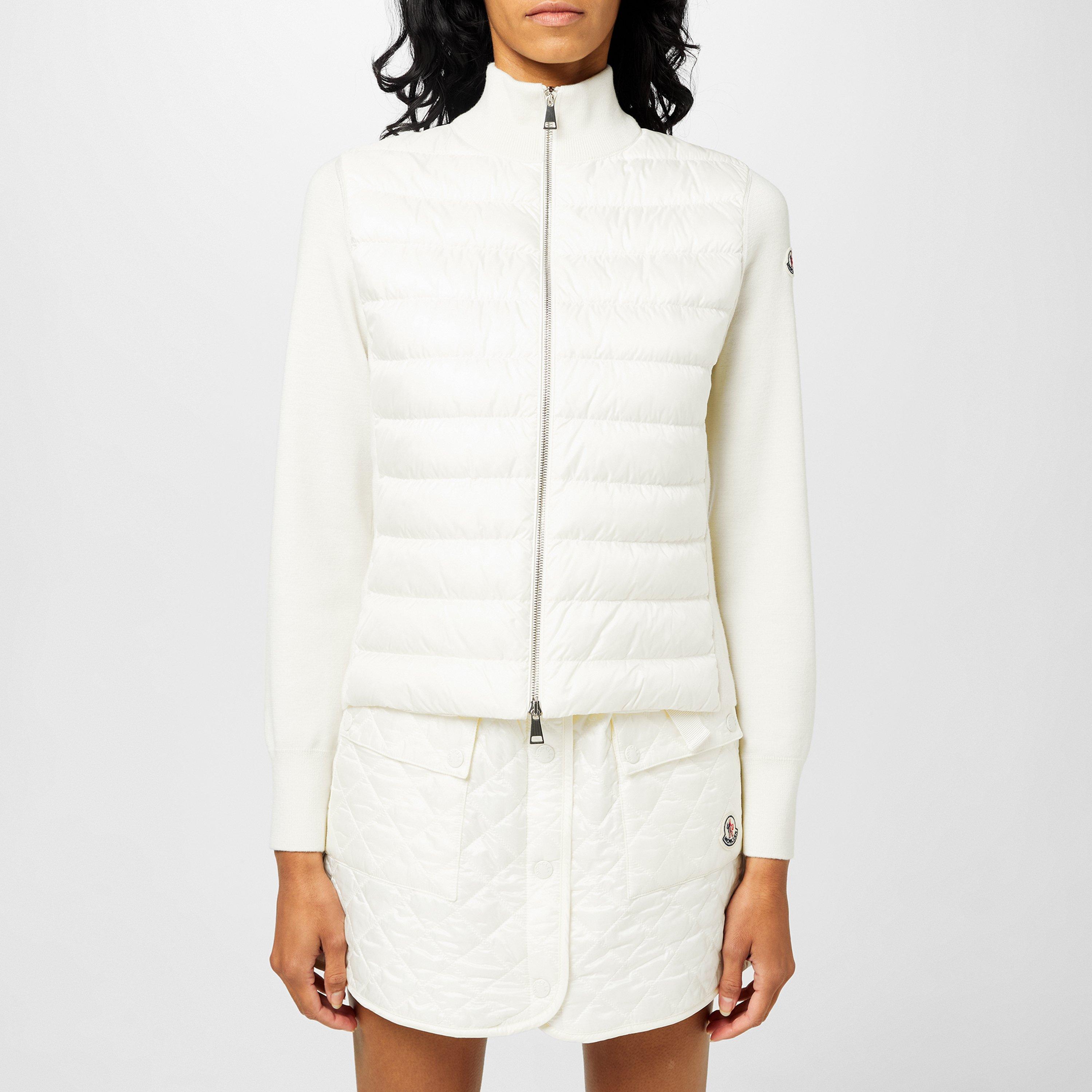 White 030 - Moncler - Women's Down Padded Funnel Neck Long Sleeve Hybrid Jacket - 3