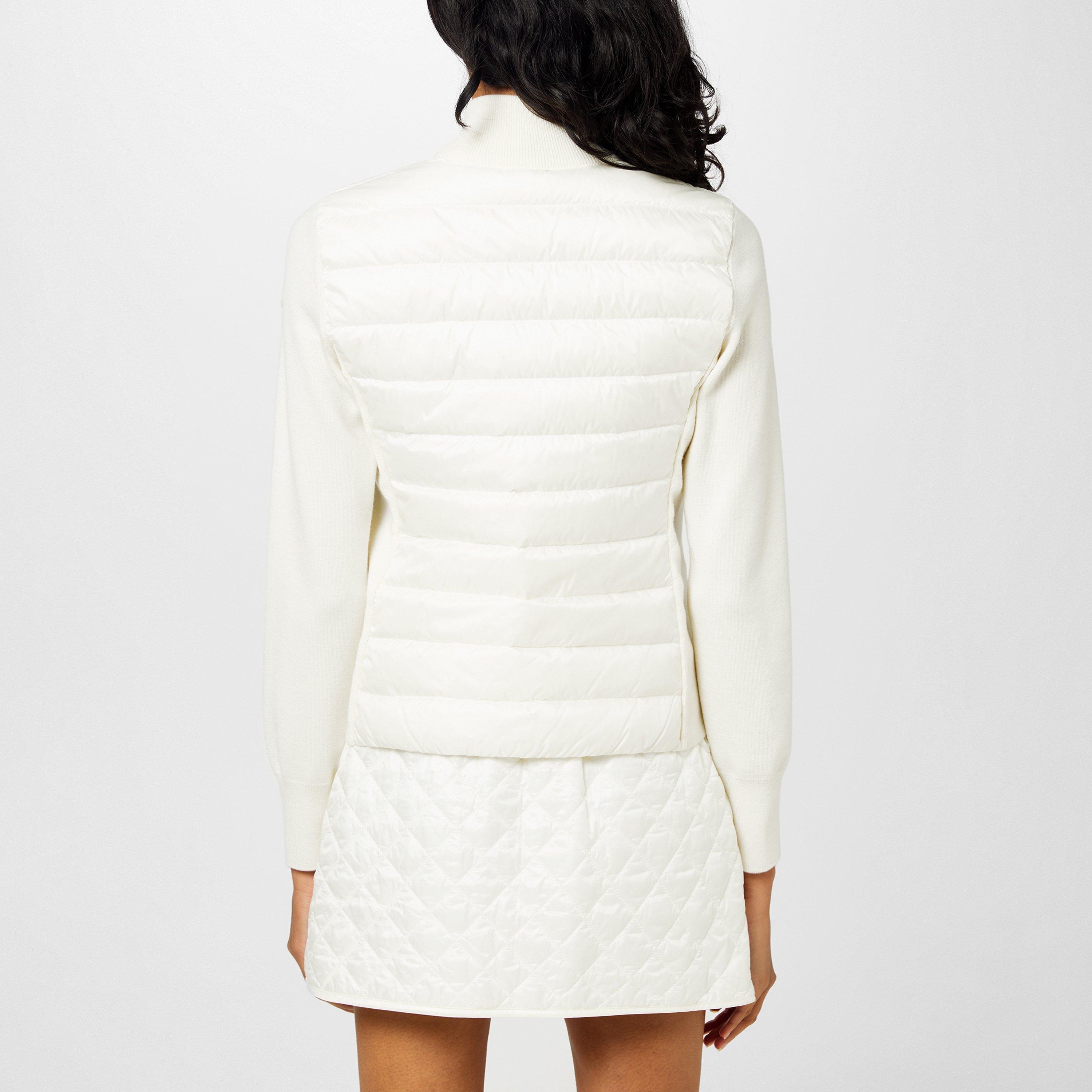 White 030 - Moncler - Women's Down Padded Funnel Neck Long Sleeve Hybrid Jacket - 4