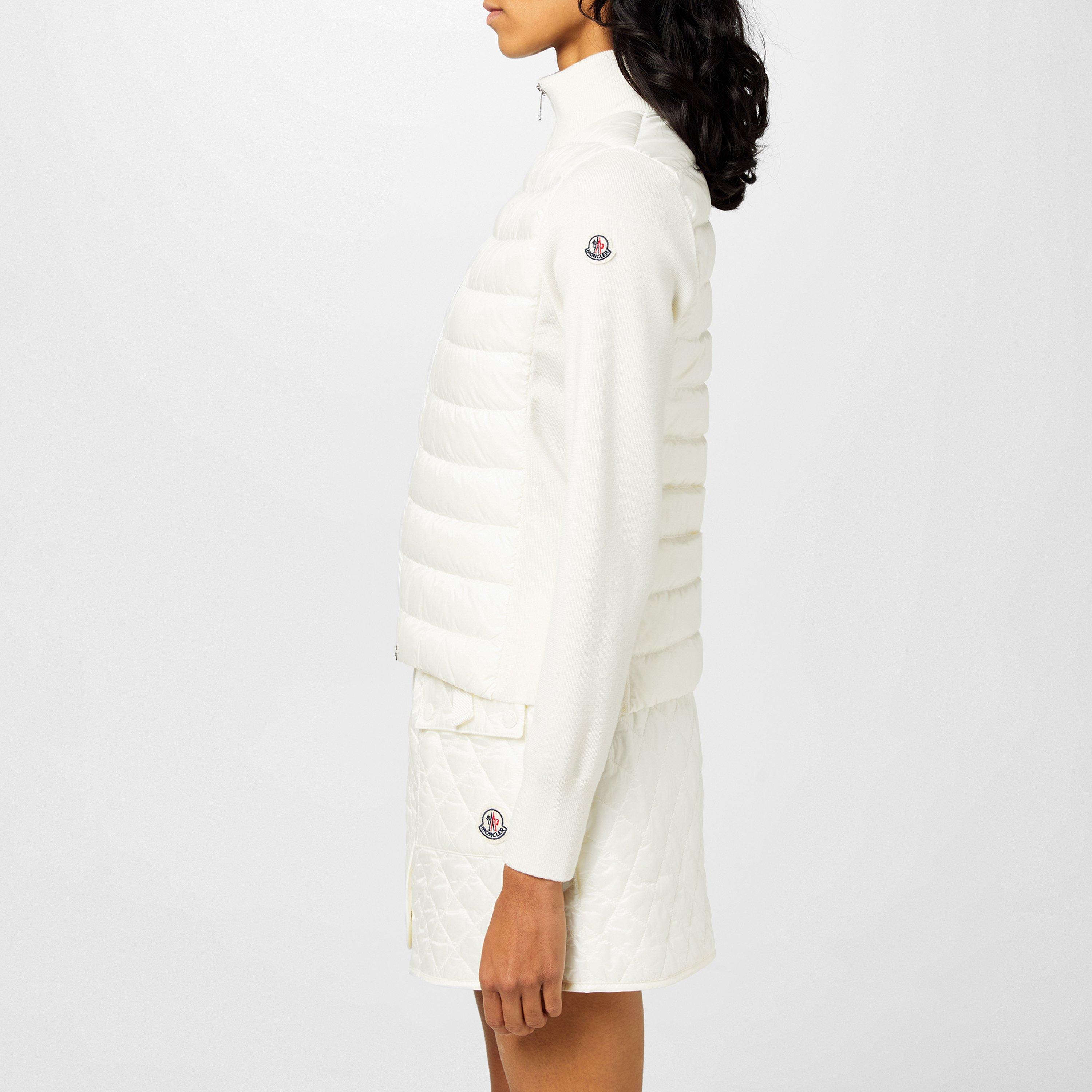 White 030 - Moncler - Women's Down Padded Funnel Neck Long Sleeve Hybrid Jacket - 5