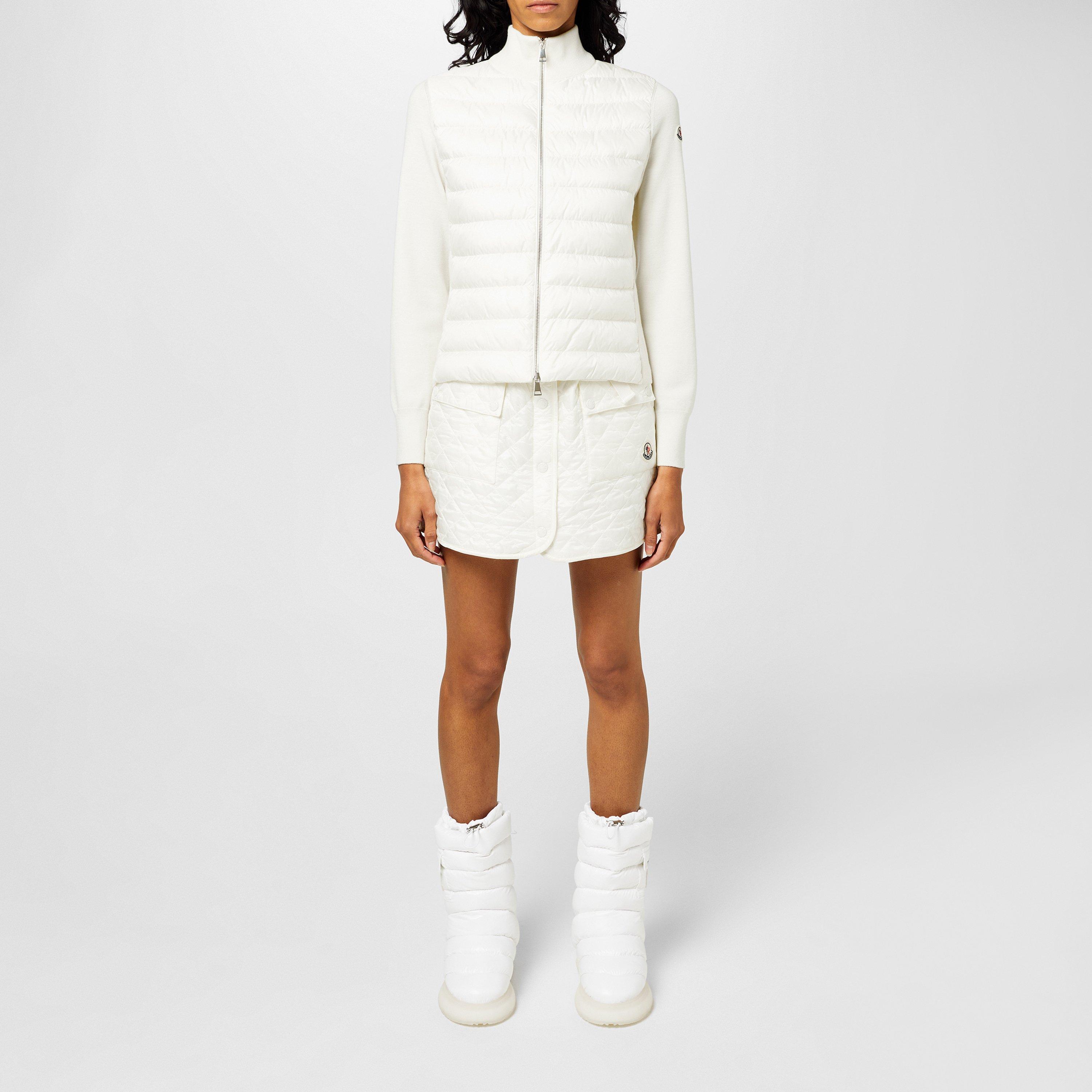 White 030 - Moncler - Women's Down Padded Funnel Neck Long Sleeve Hybrid Jacket - 6