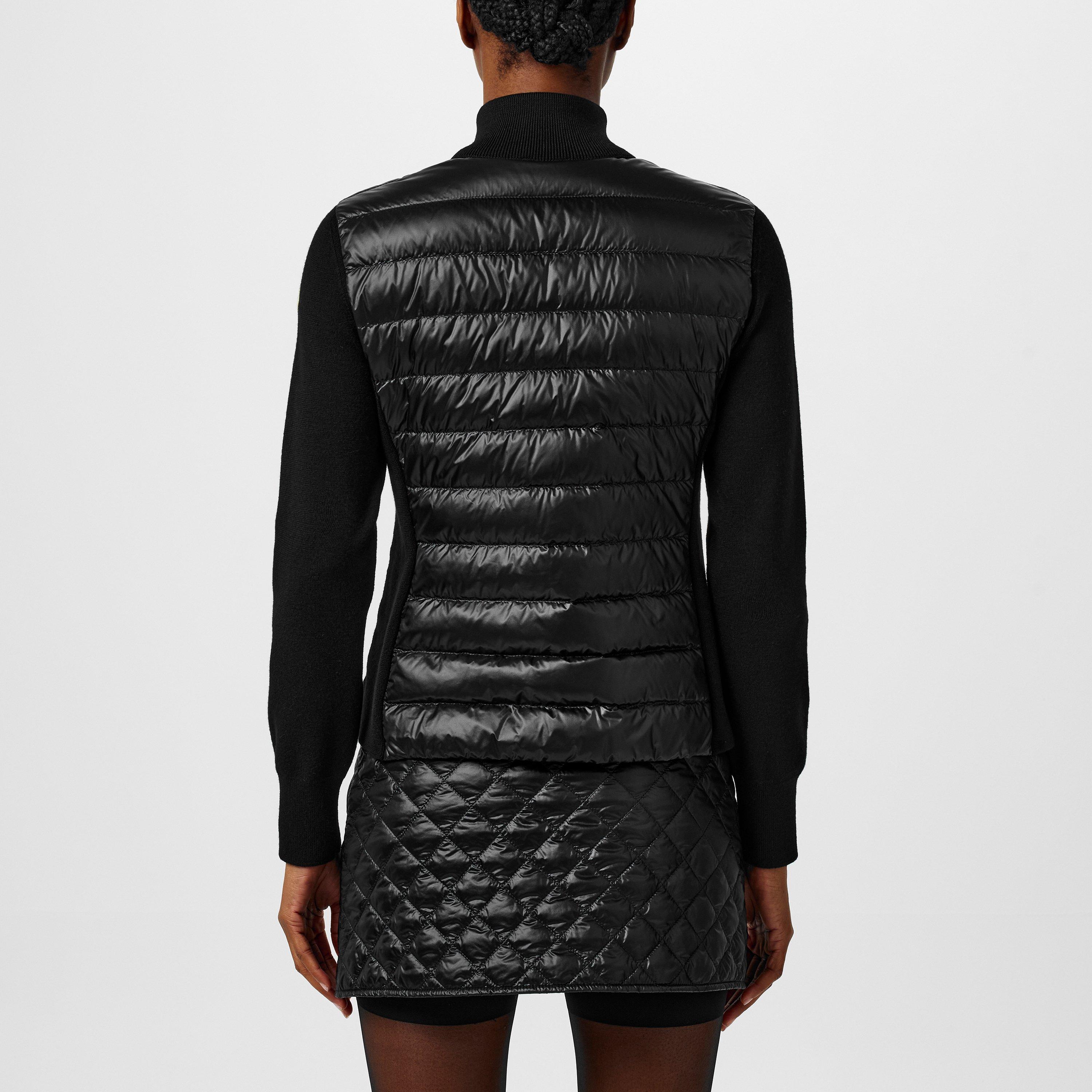 Black 999 - Moncler - Women's Down Padded Funnel Neck Long Sleeve Hybrid Jacket - 4