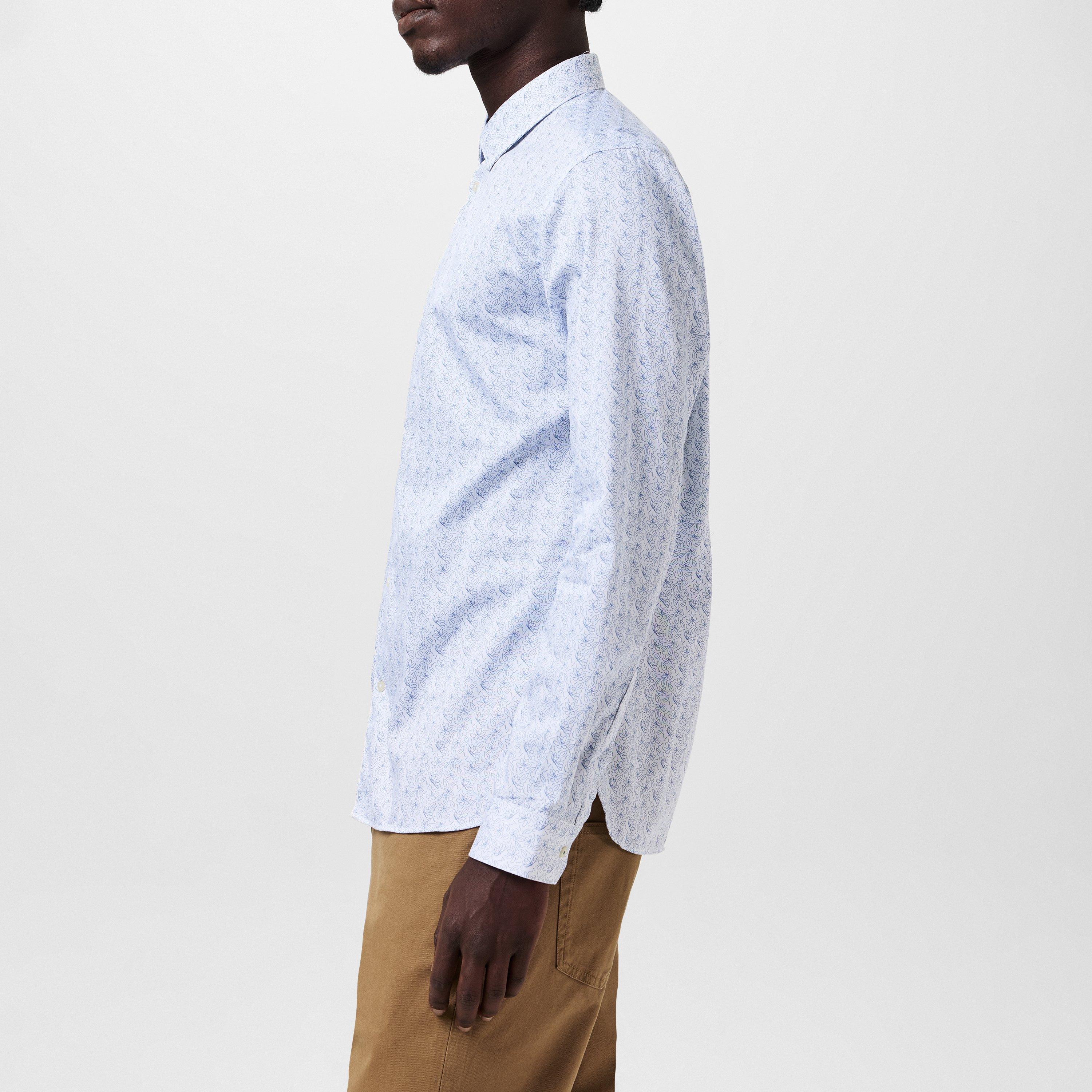 Branco - Ted Baker - Men's Byrd Slim Fit Floral Long-Sleeve Patterned Shirt - 2