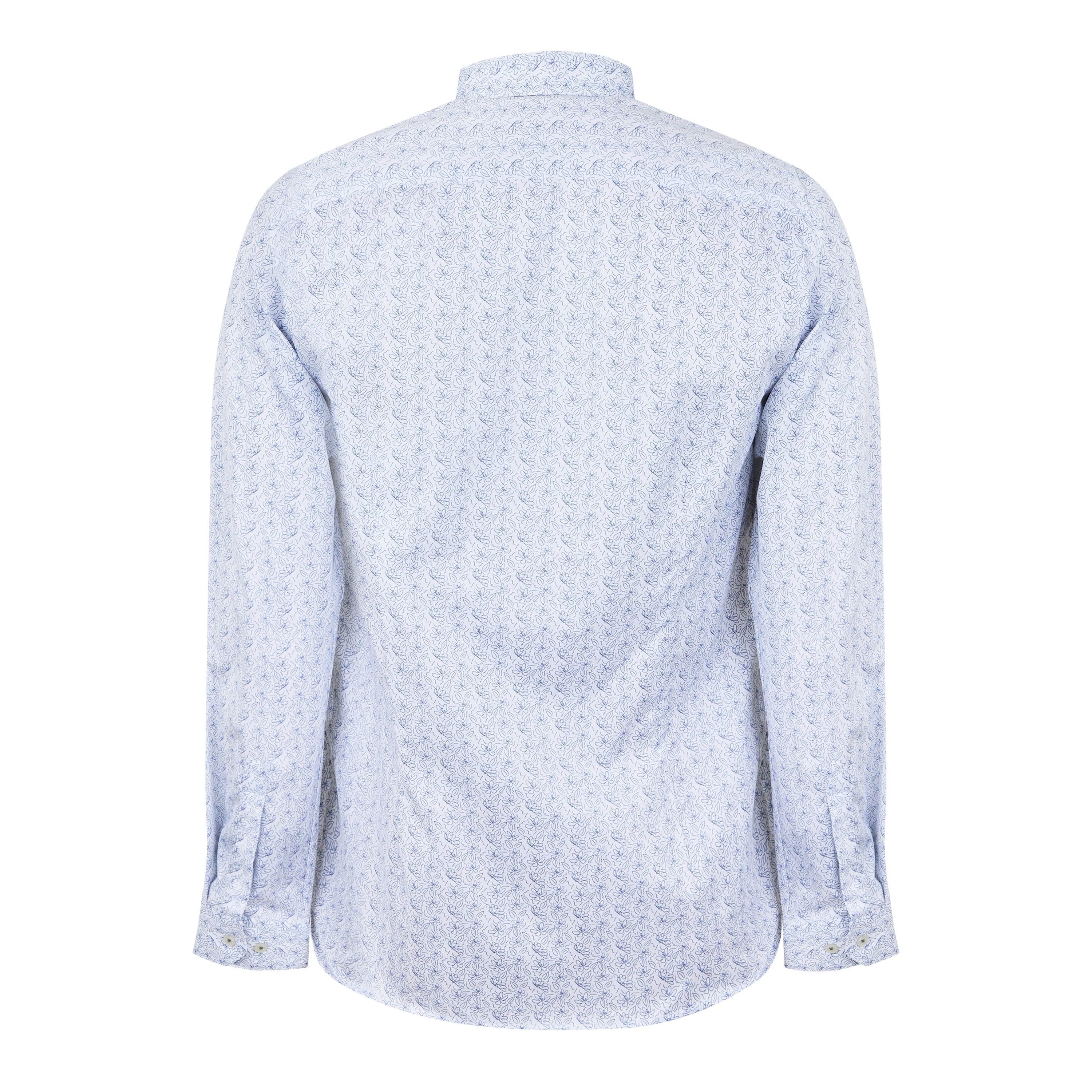 Branco - Ted Baker - Men's Byrd Slim Fit Floral Long-Sleeve Patterned Shirt - 6