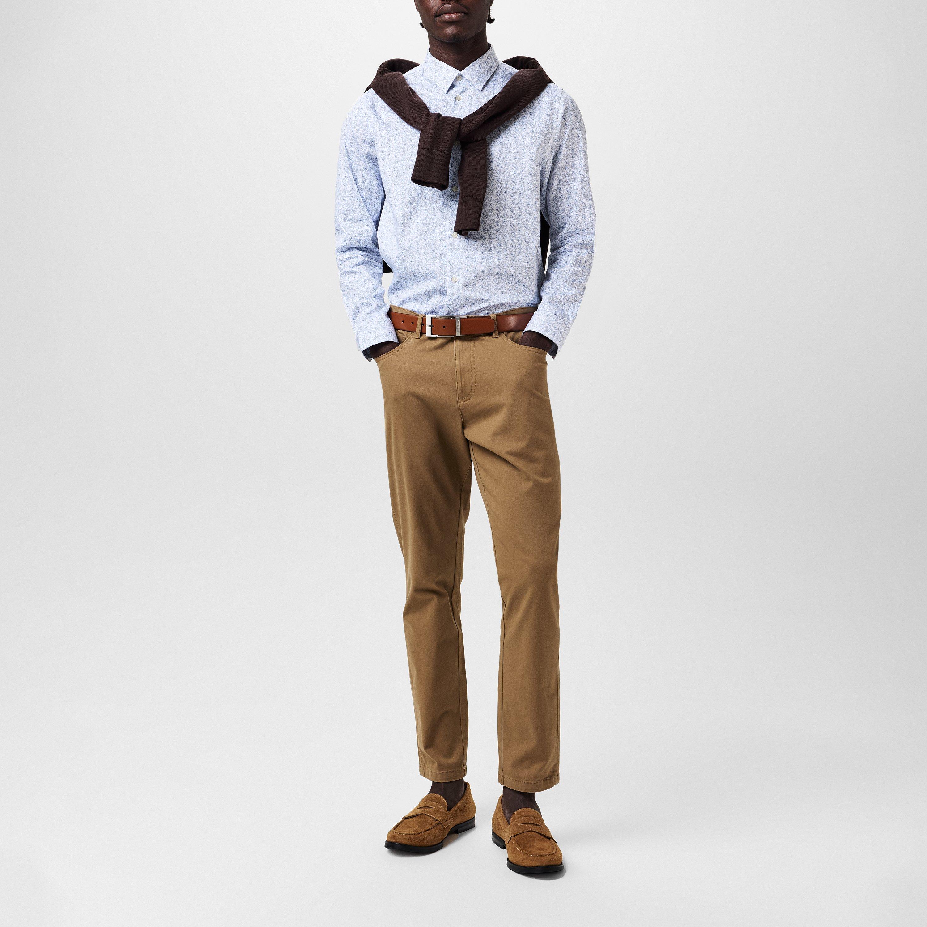 Branco - Ted Baker - Men's Byrd Slim Fit Floral Long-Sleeve Patterned Shirt - 4