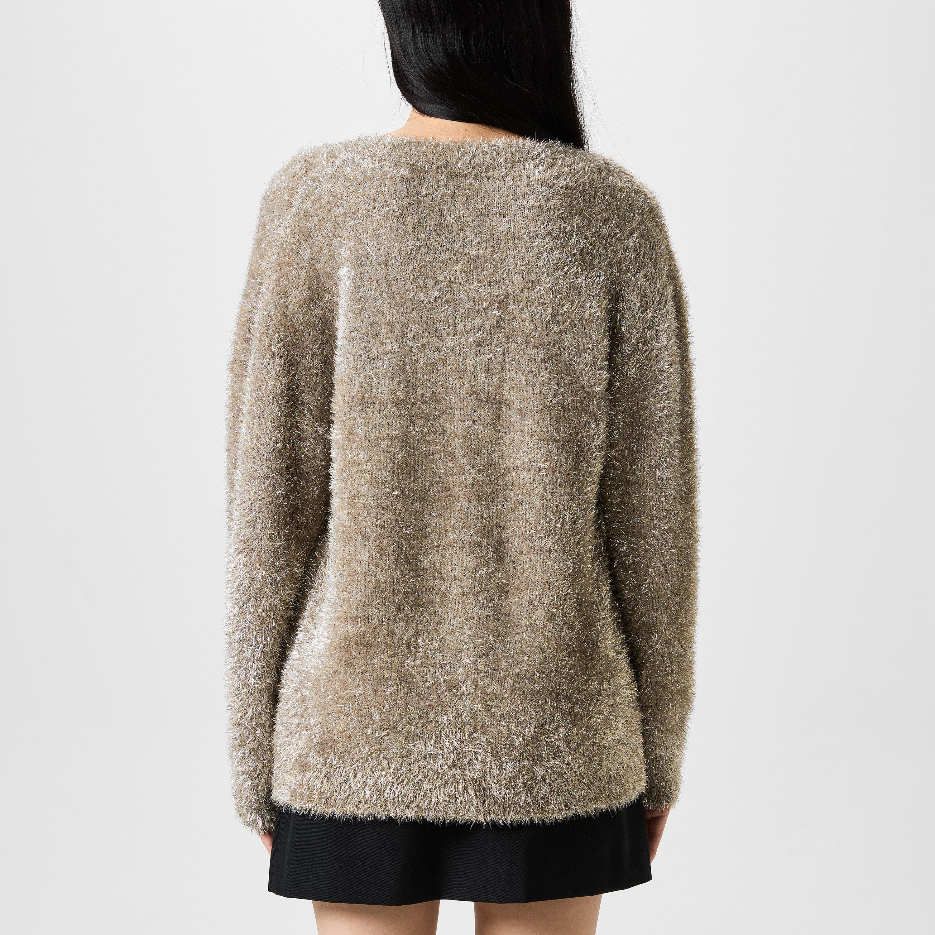 Gunmetal - Never Fully Dressed - Metallic Knit Cardigan - 4