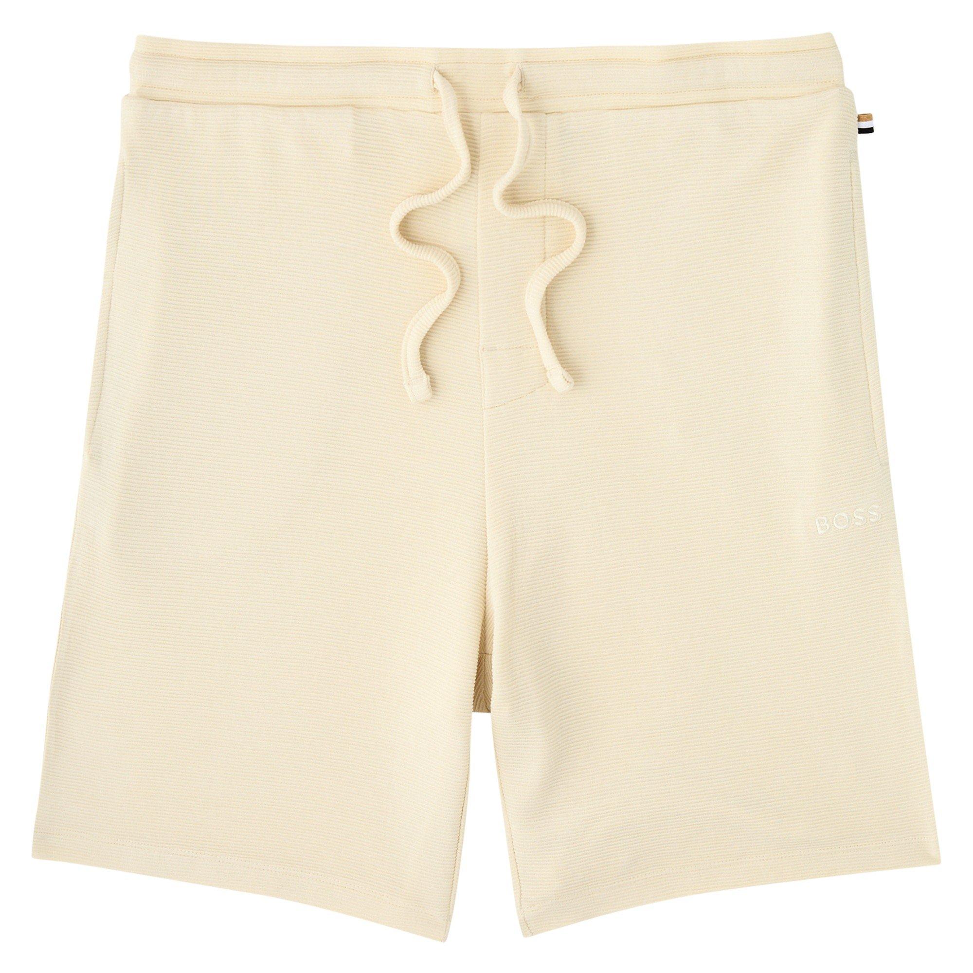 BEIGE - Hugo - Men's Ribbed Pyjama Shorts