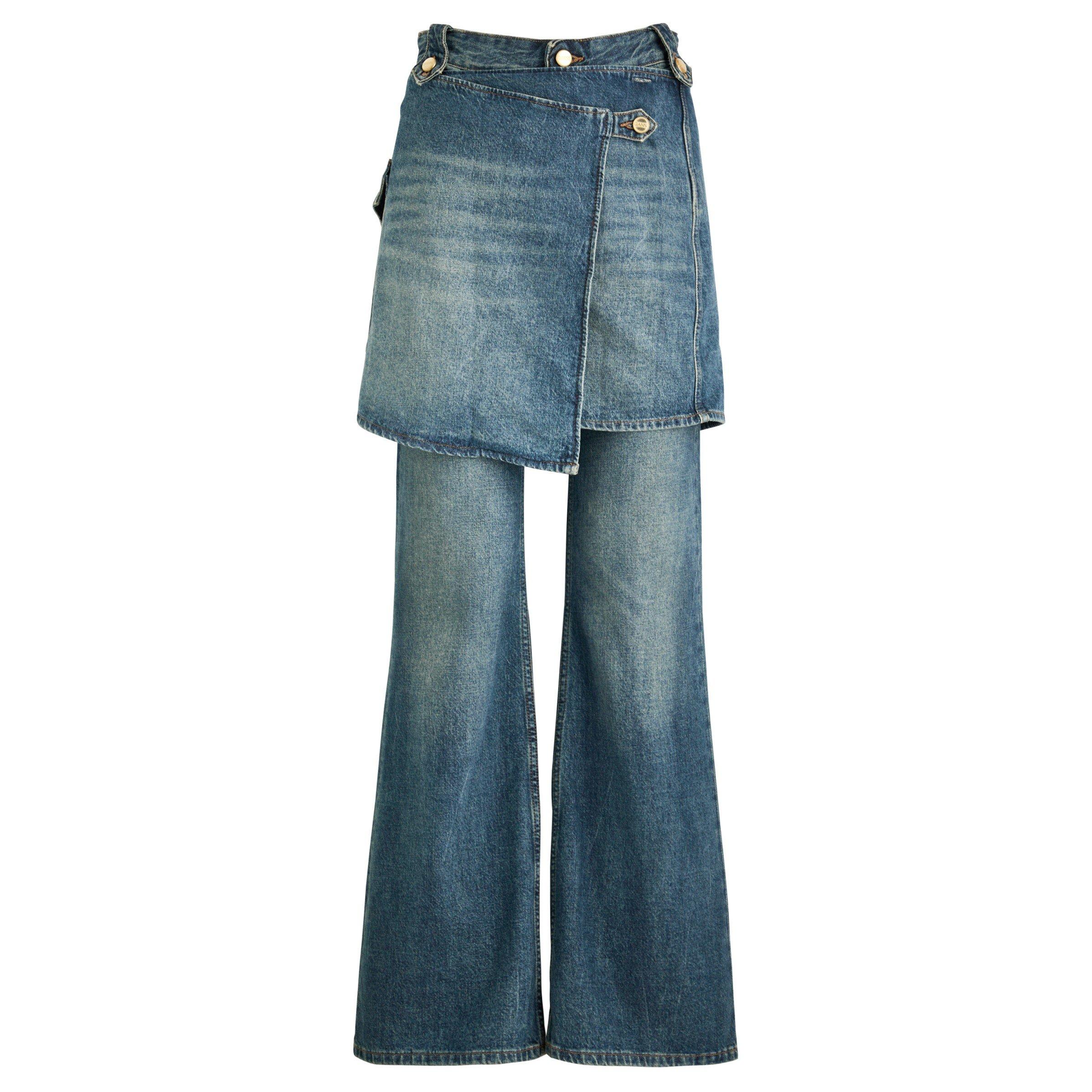 DENIM - Ganni - J Denim Flared Skirt Jeans