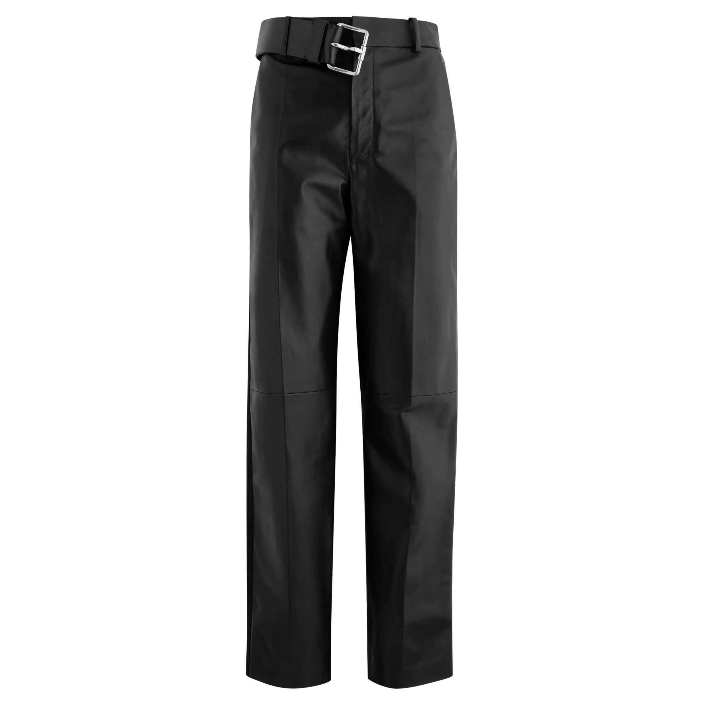 BLACK - LOEWE - LEATHER TROUSERS