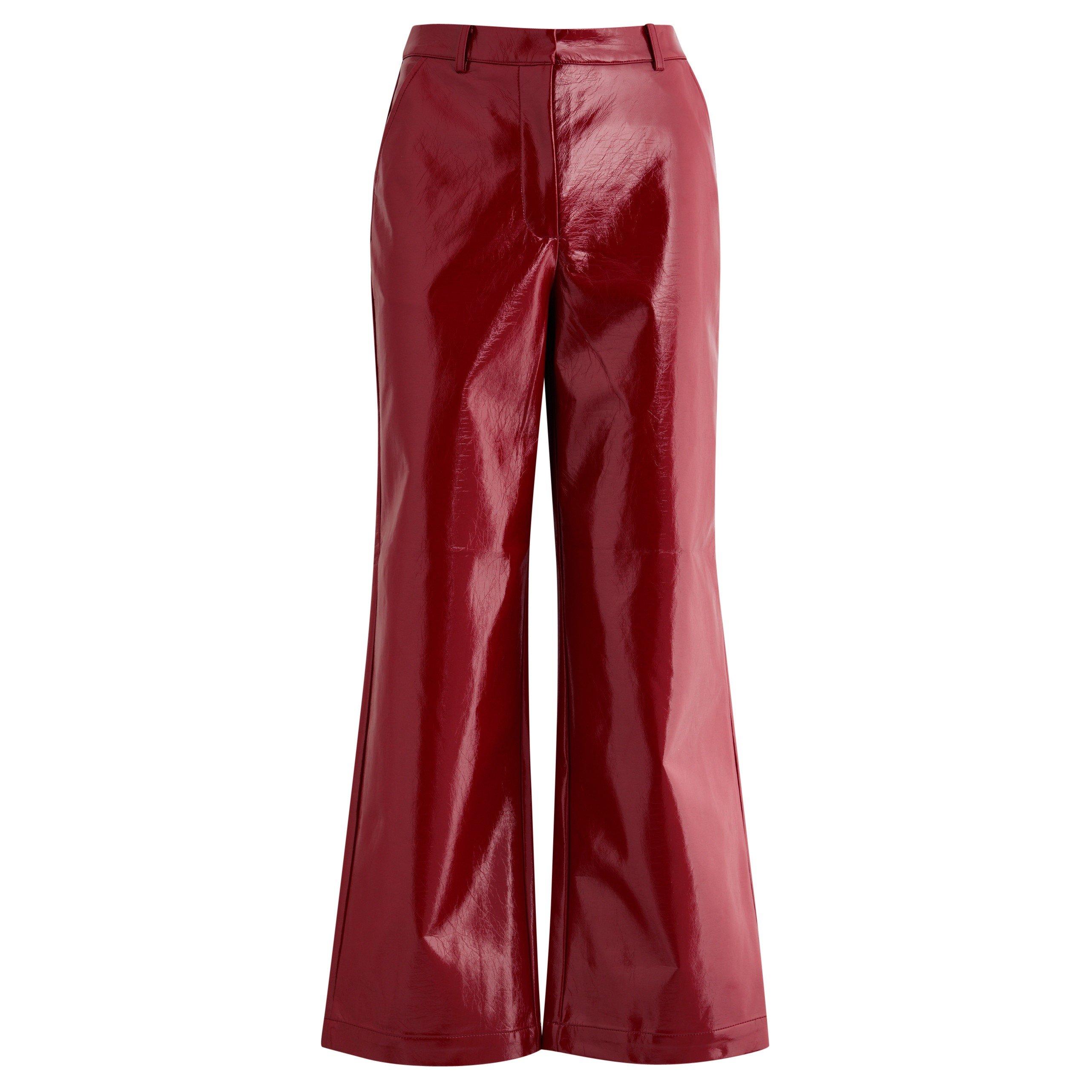 RED - KITRI - TR LUCIENNE RED VINYL TROUSERS