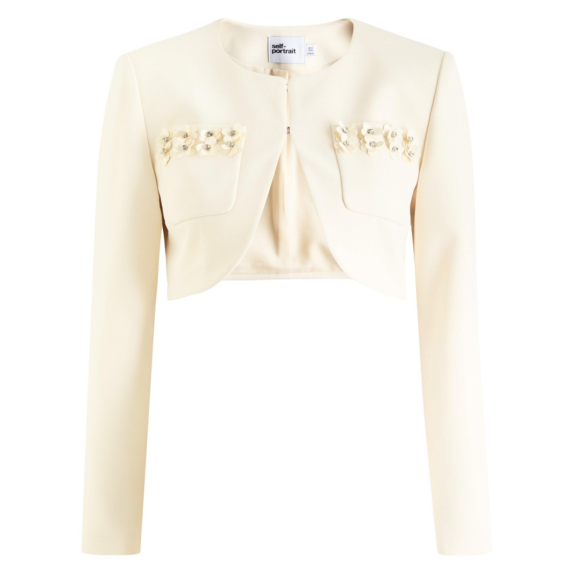 CREAM - Self Portrait - JKT CREPE 3D SEQUIN JACKET