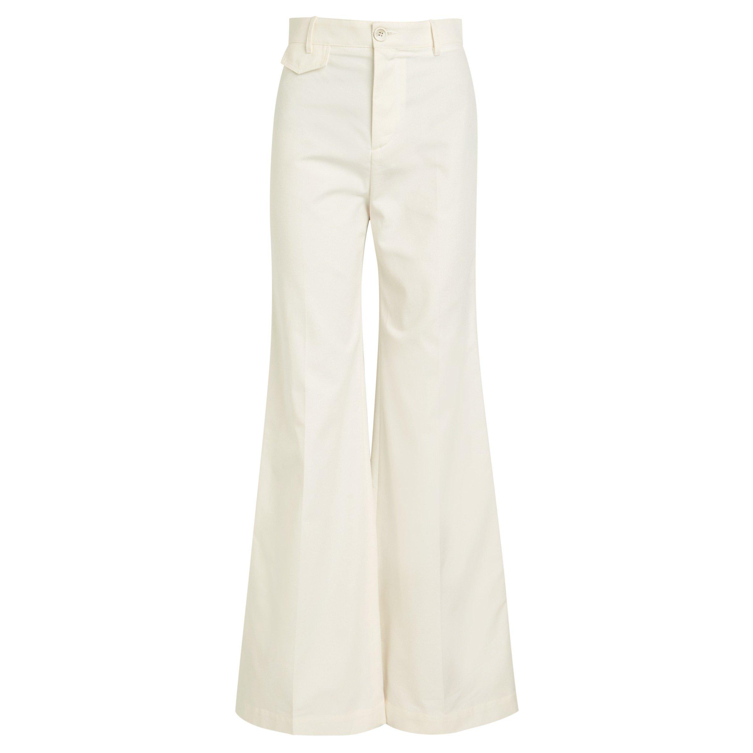 WHITE - Chloe - COTTON CANVAS TROUSERS