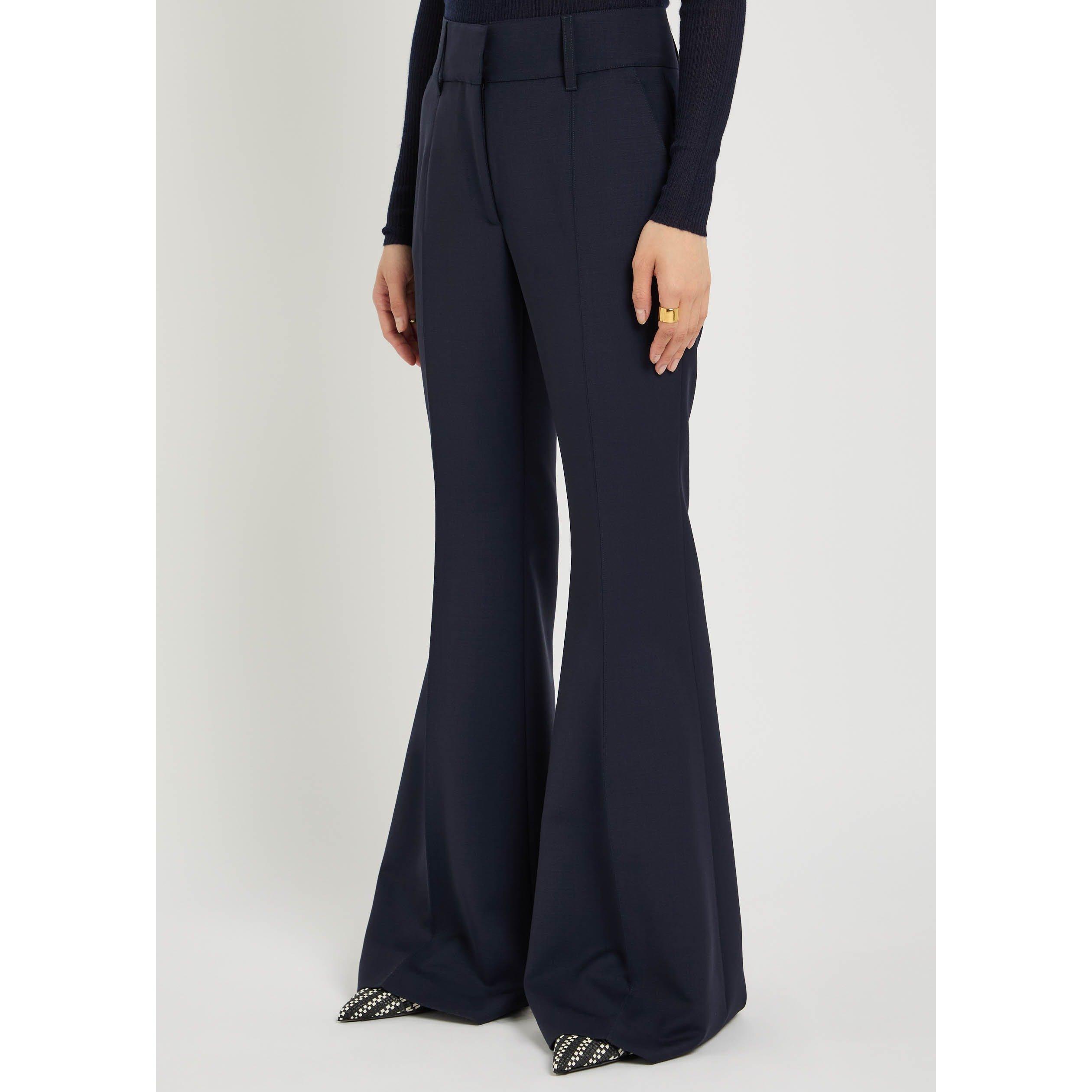 NAVY - Gabriela Hearst - Women's Rhein Wool Flared Trousers - 2
