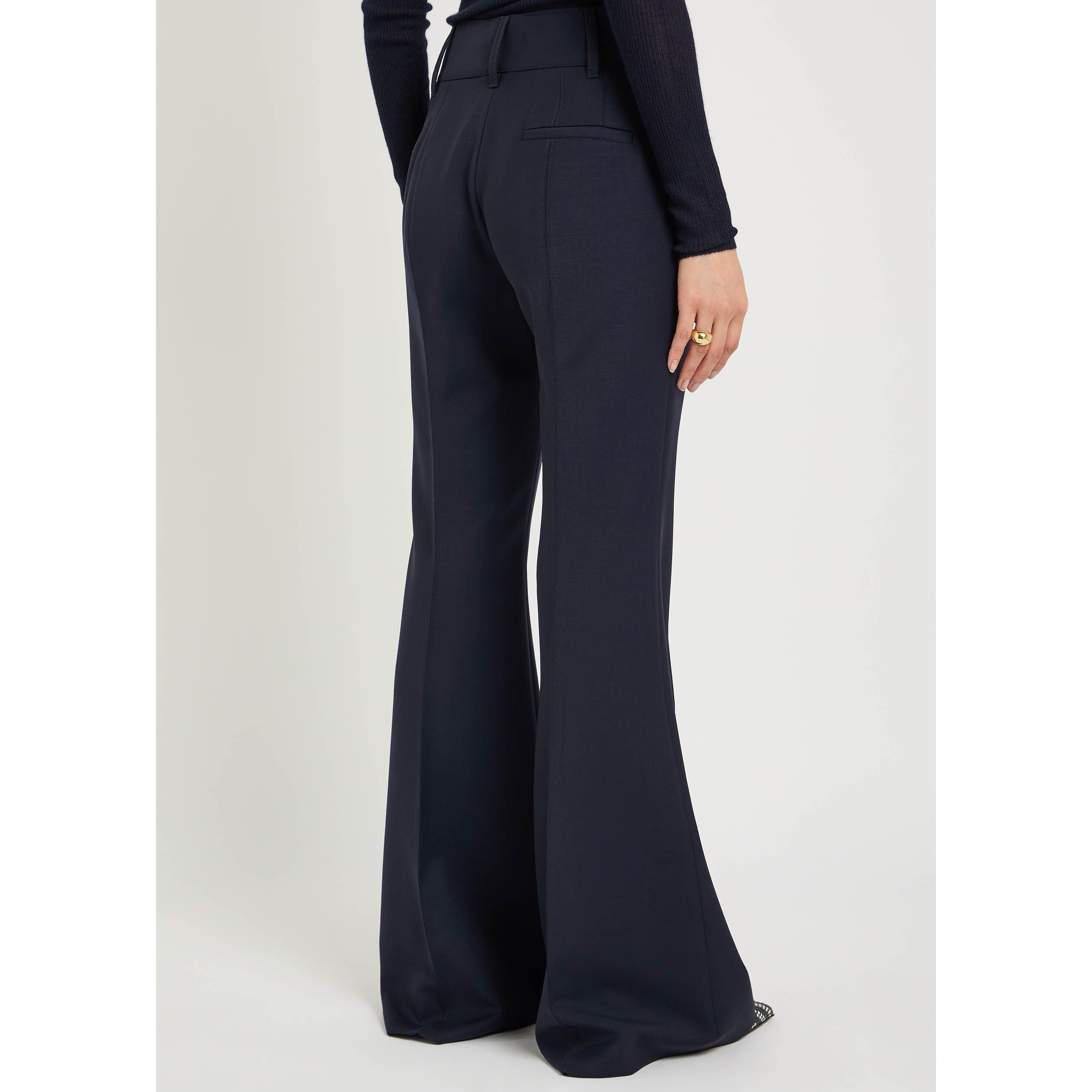 NAVY - Gabriela Hearst - Women's Rhein Wool Flared Trousers - 3