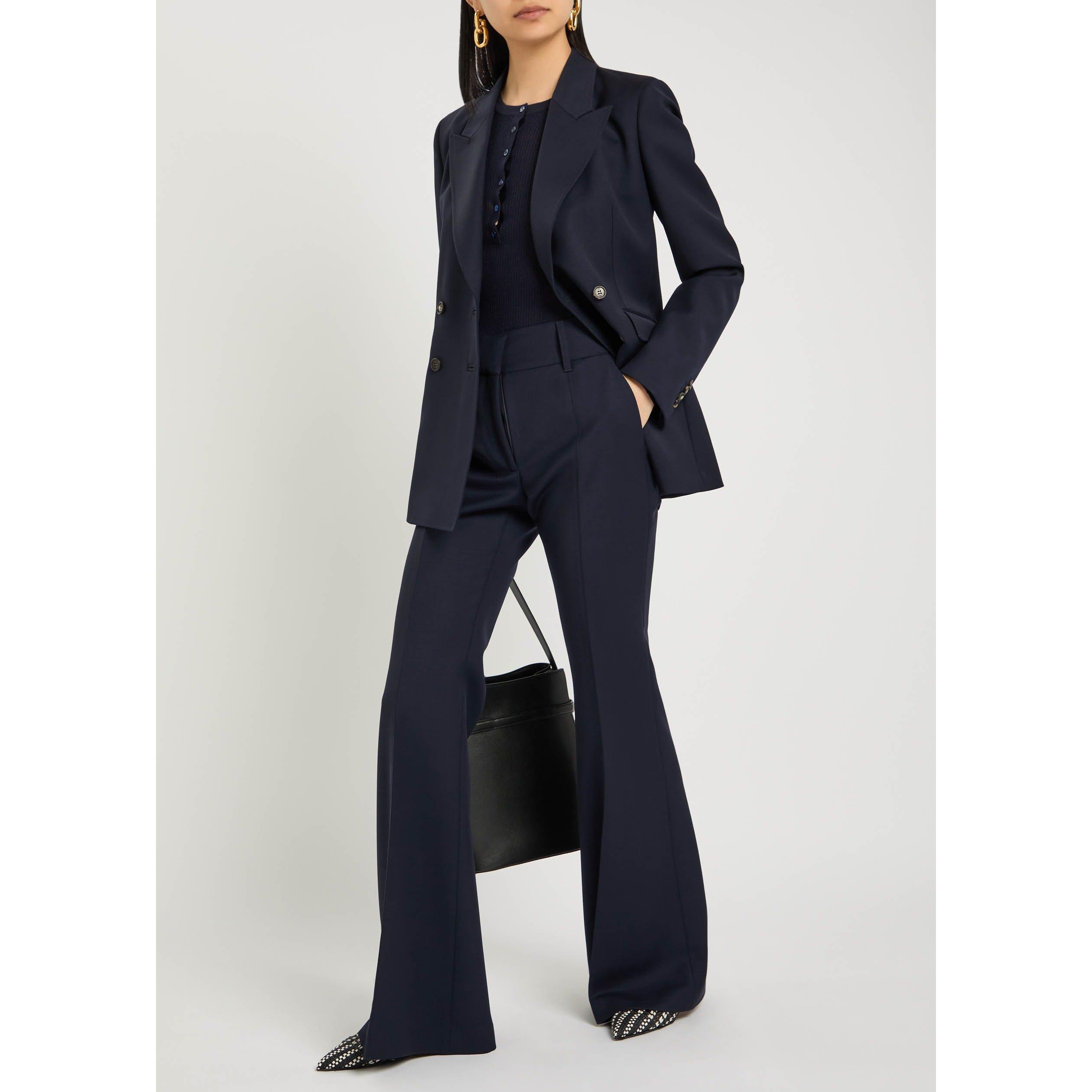 NAVY - Gabriela Hearst - Women's Rhein Wool Flared Trousers - 5