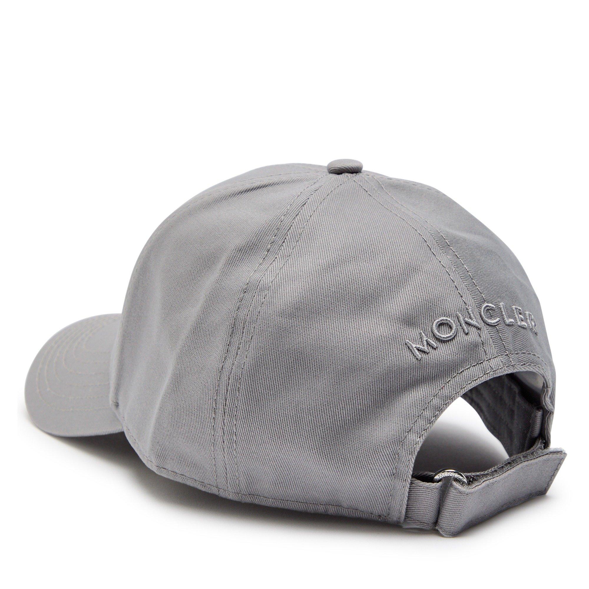 GREY - Moncler - Men's Mon Badge Cotton Baseball Cap - 2
