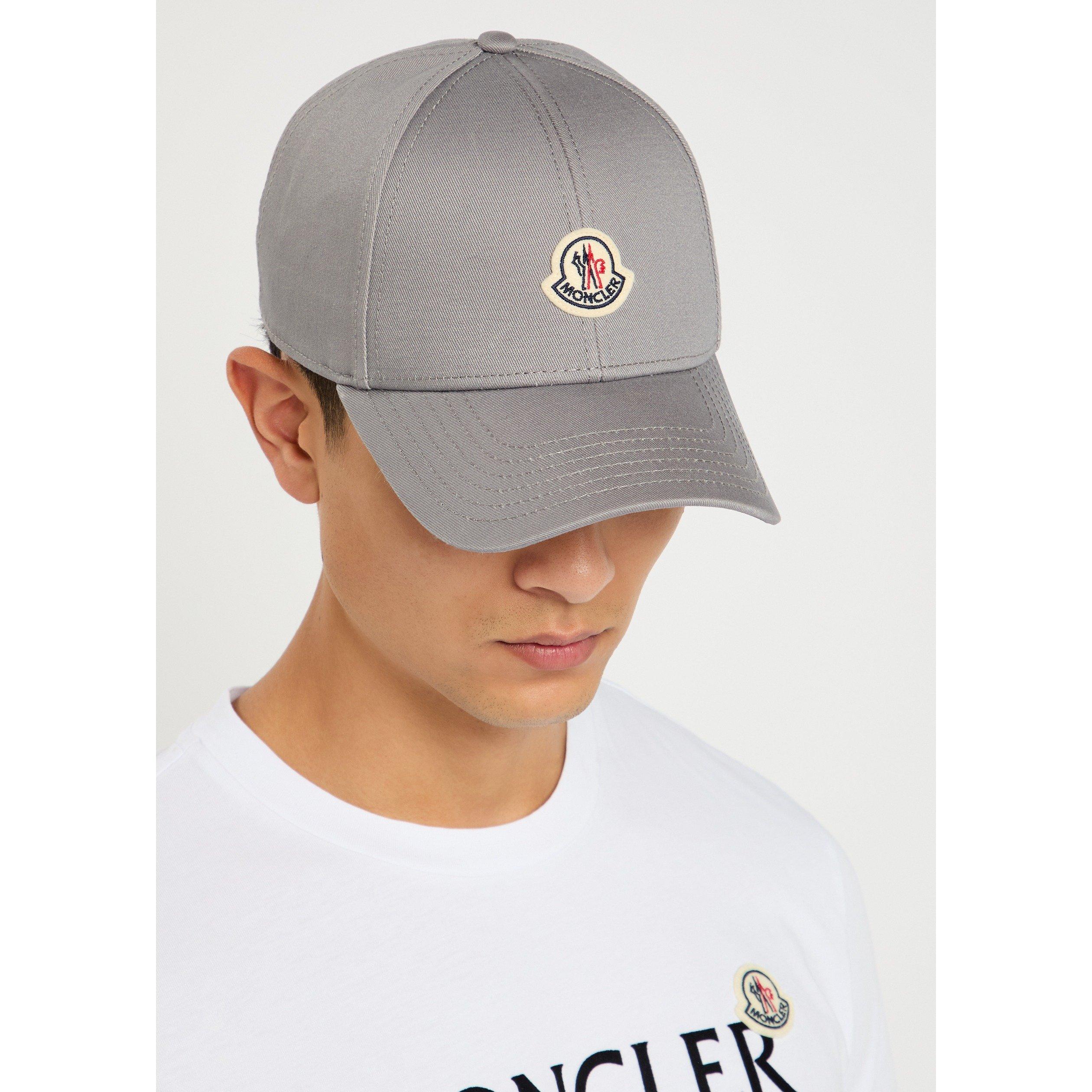 GREY - Moncler - Men's Mon Badge Cotton Baseball Cap - 3