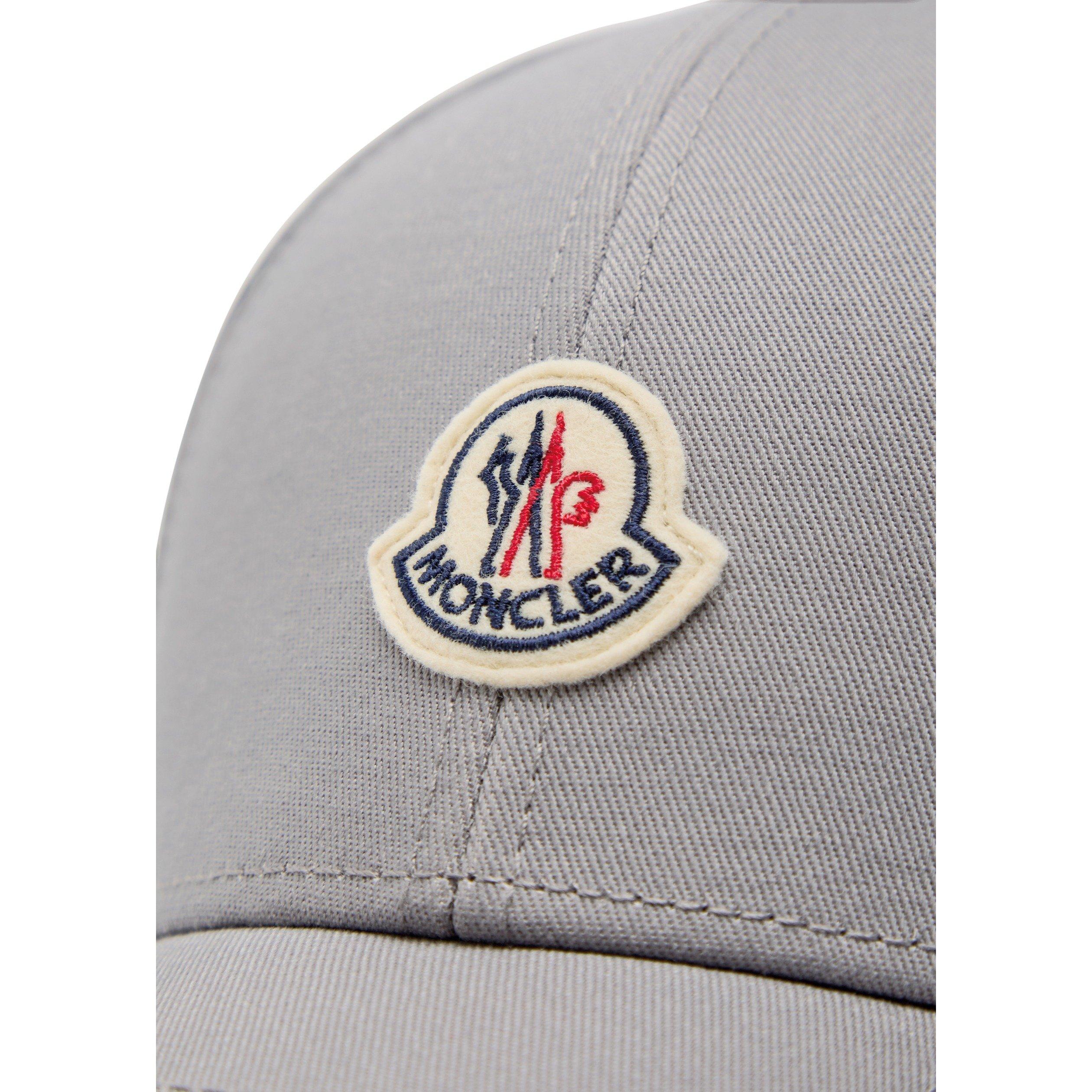 GREY - Moncler - Men's Mon Badge Cotton Baseball Cap - 4